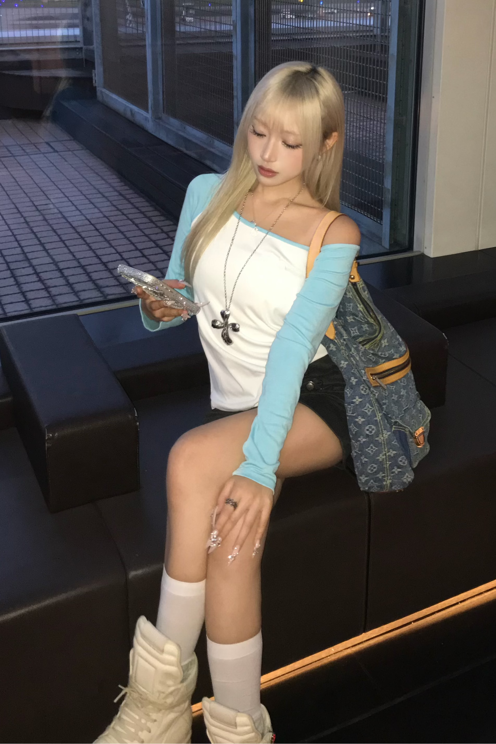 コントラストロングスリーブトップス NA11069