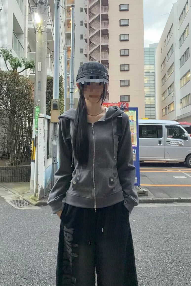 スリムフィットダブルジップスウェットパーカー NA11034