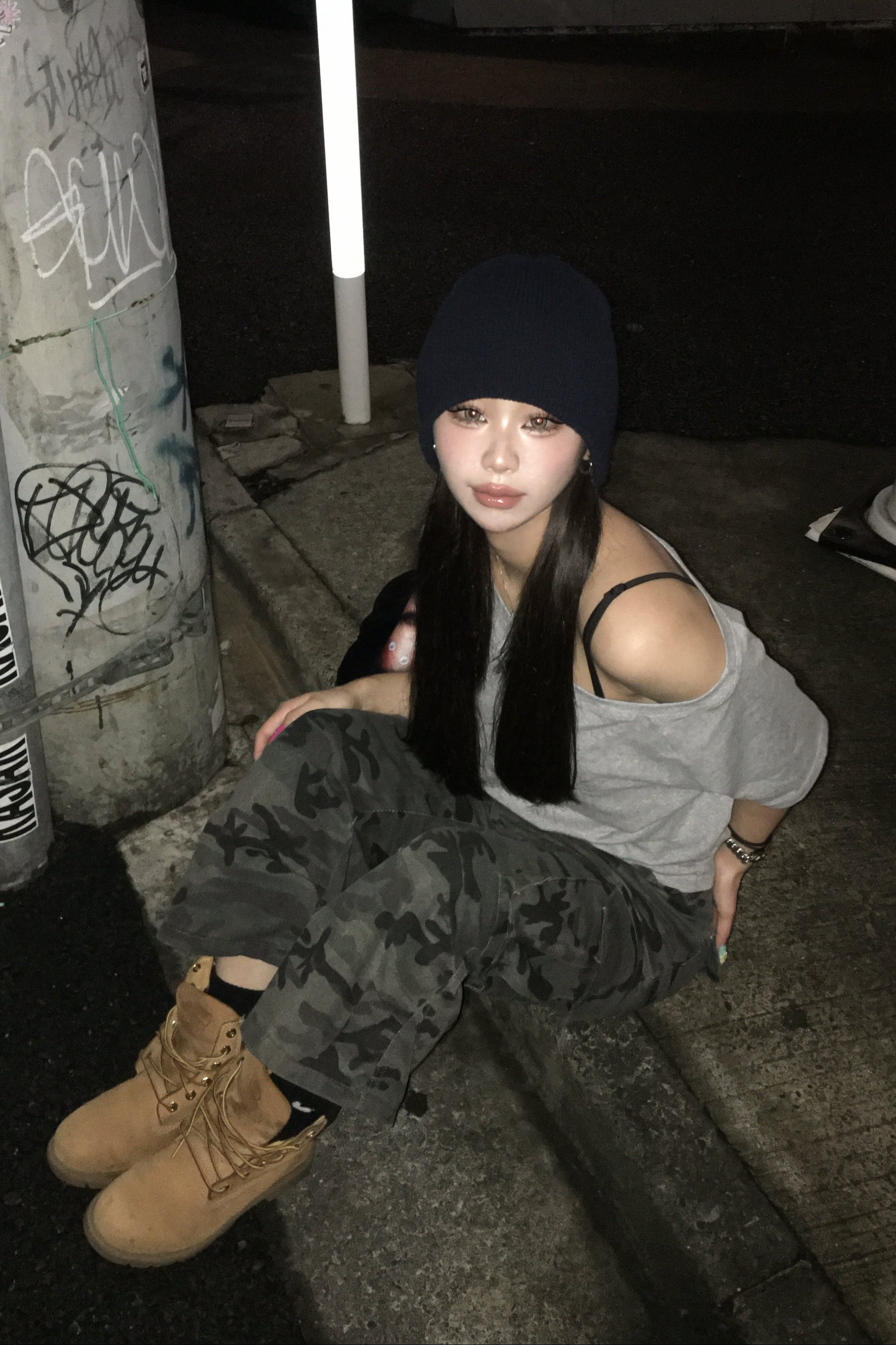 カモフラージュカーゴワイドハーフパンツ NA10982