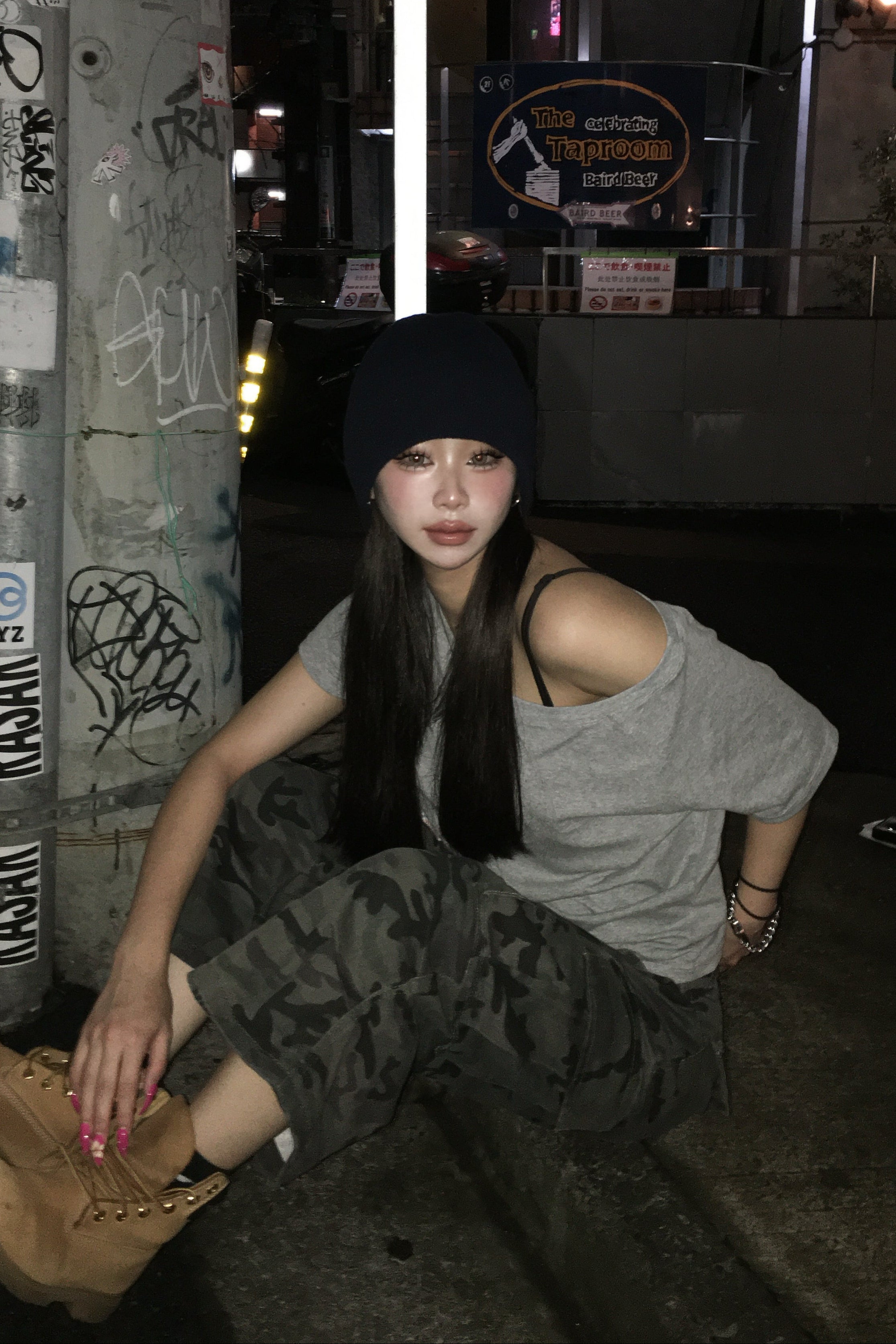 カモフラージュカーゴワイドハーフパンツ NA10982