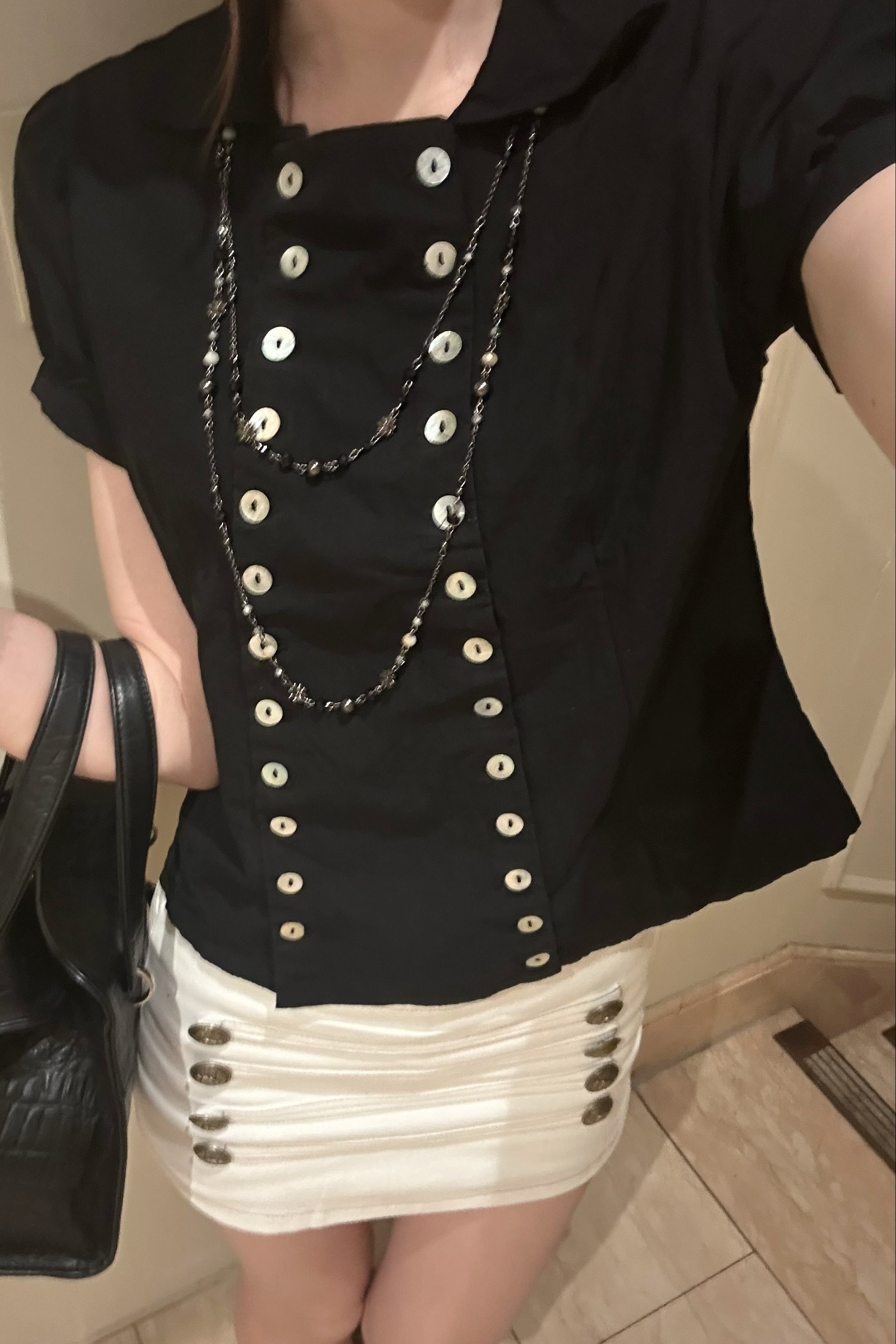 ダブルボタンモックネックトップス NA10937