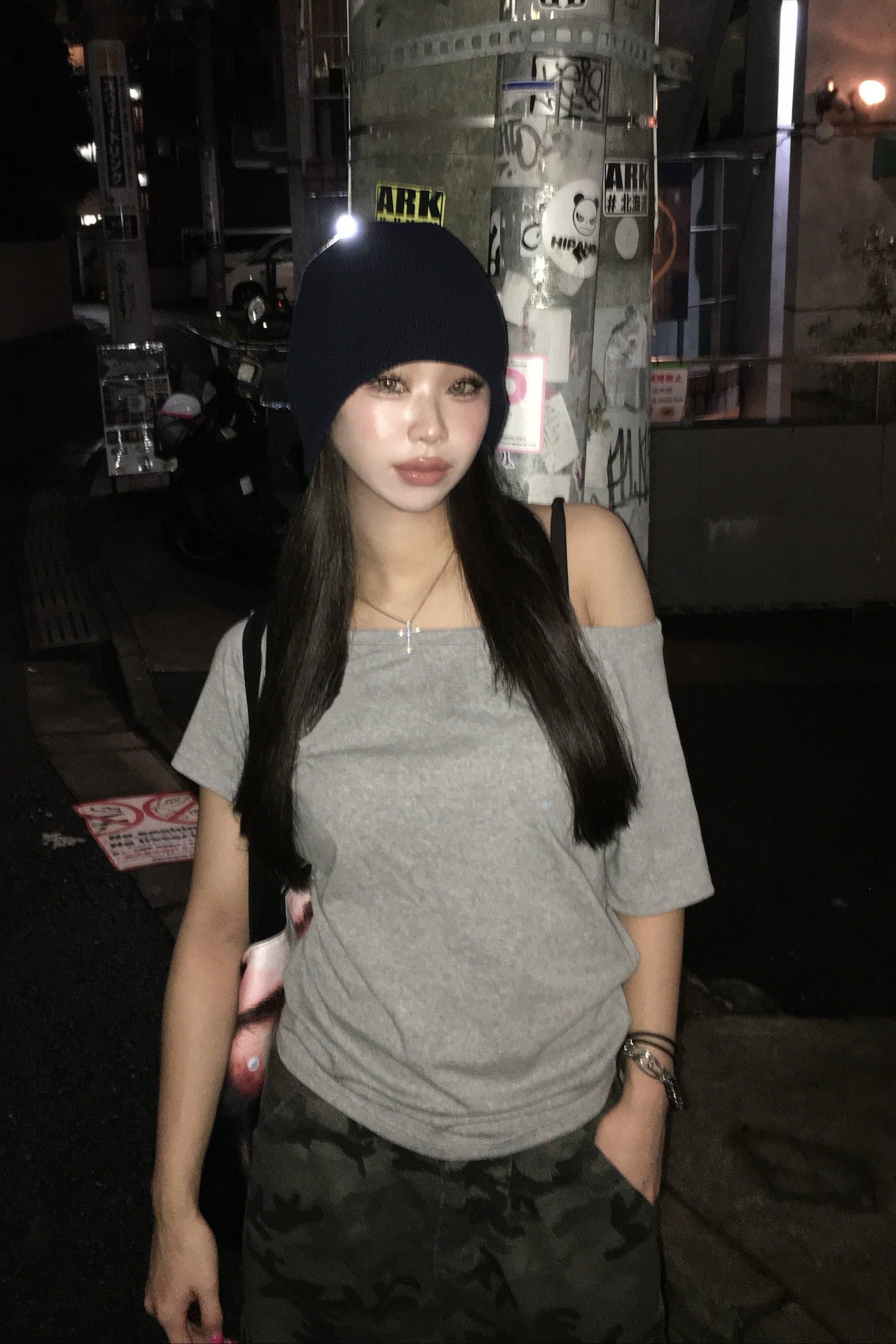 ワンショルダーラグランスリーブTシャツ NA10978
