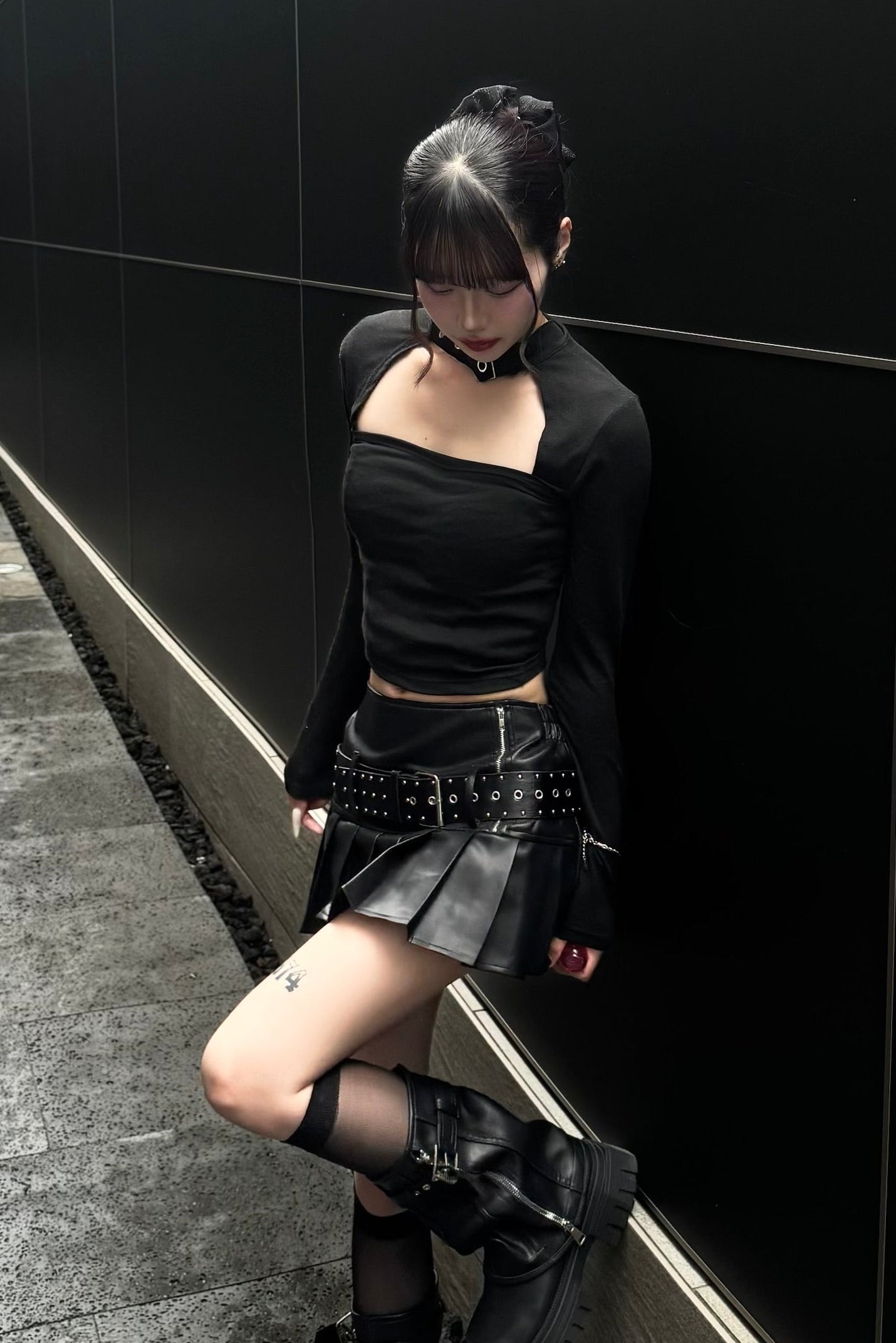 レザープリーツスカート NA10926