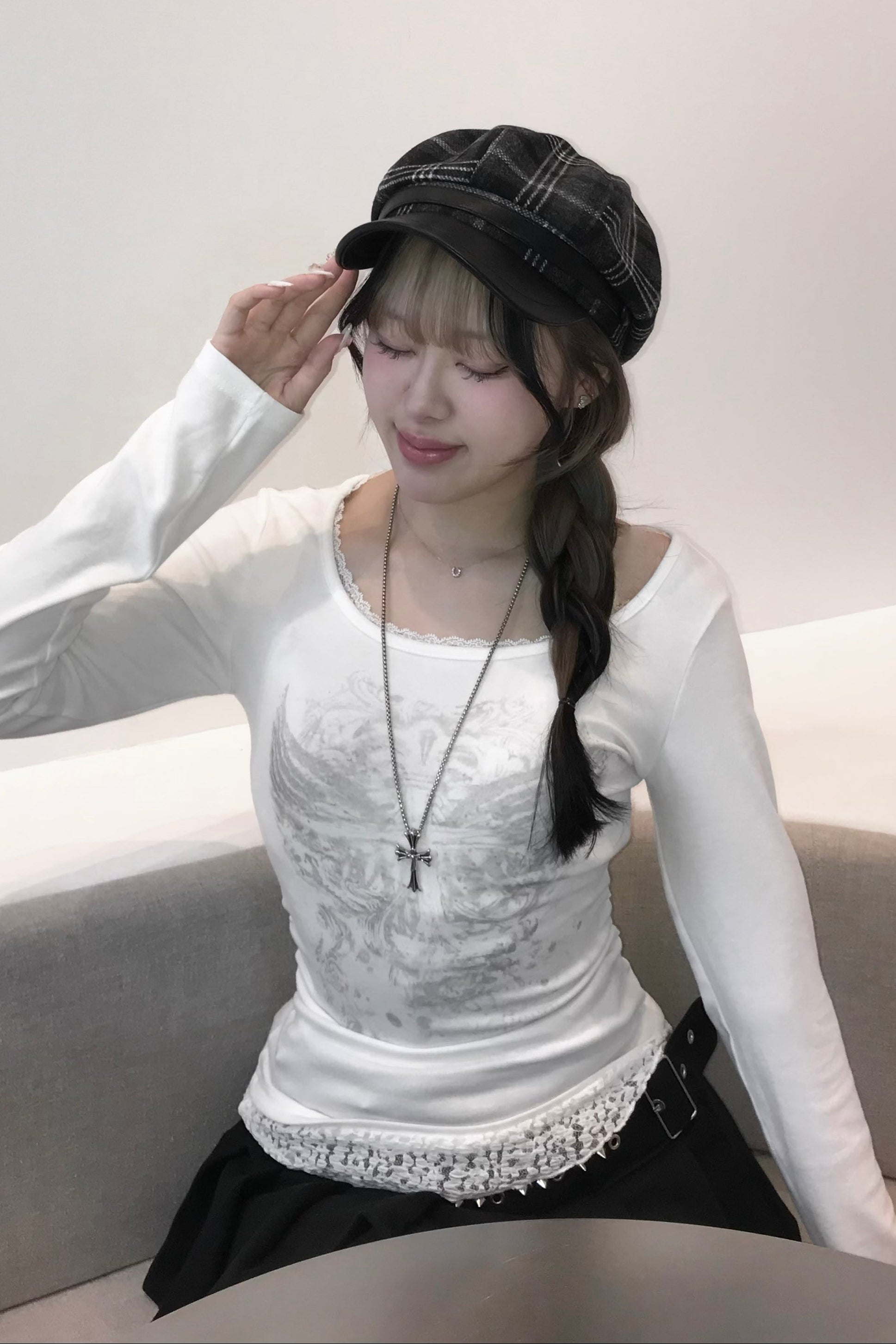 クロスグラフィックロングTシャツ NA13578