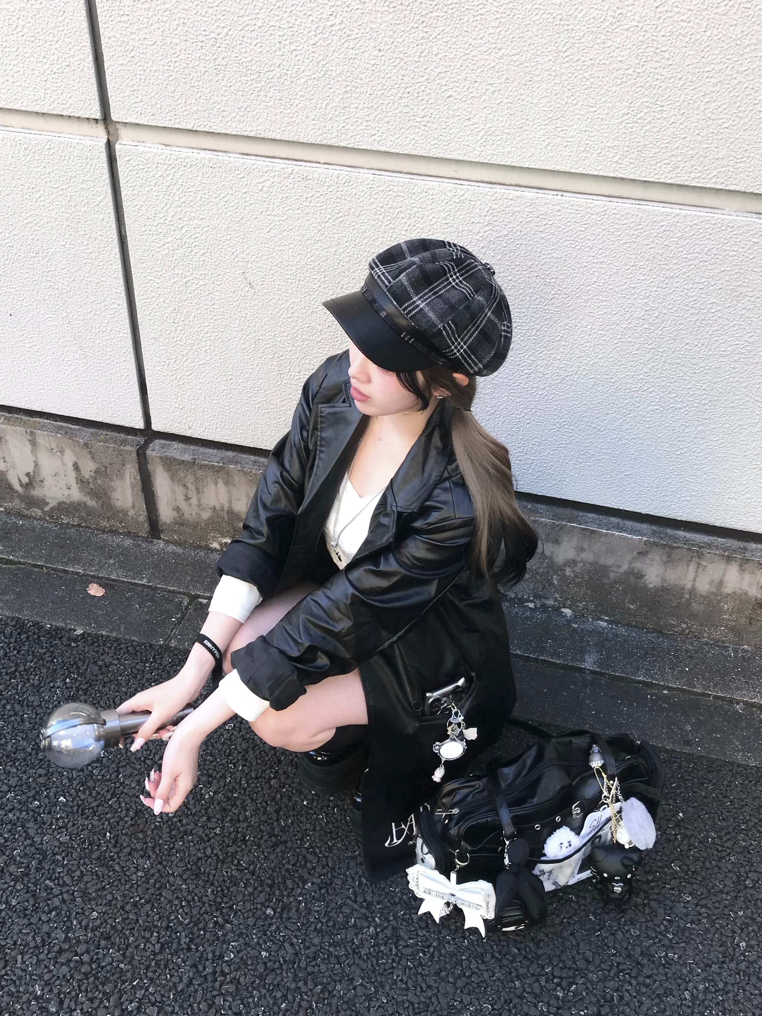 クラシックチェックレザーキャスケット NA13595