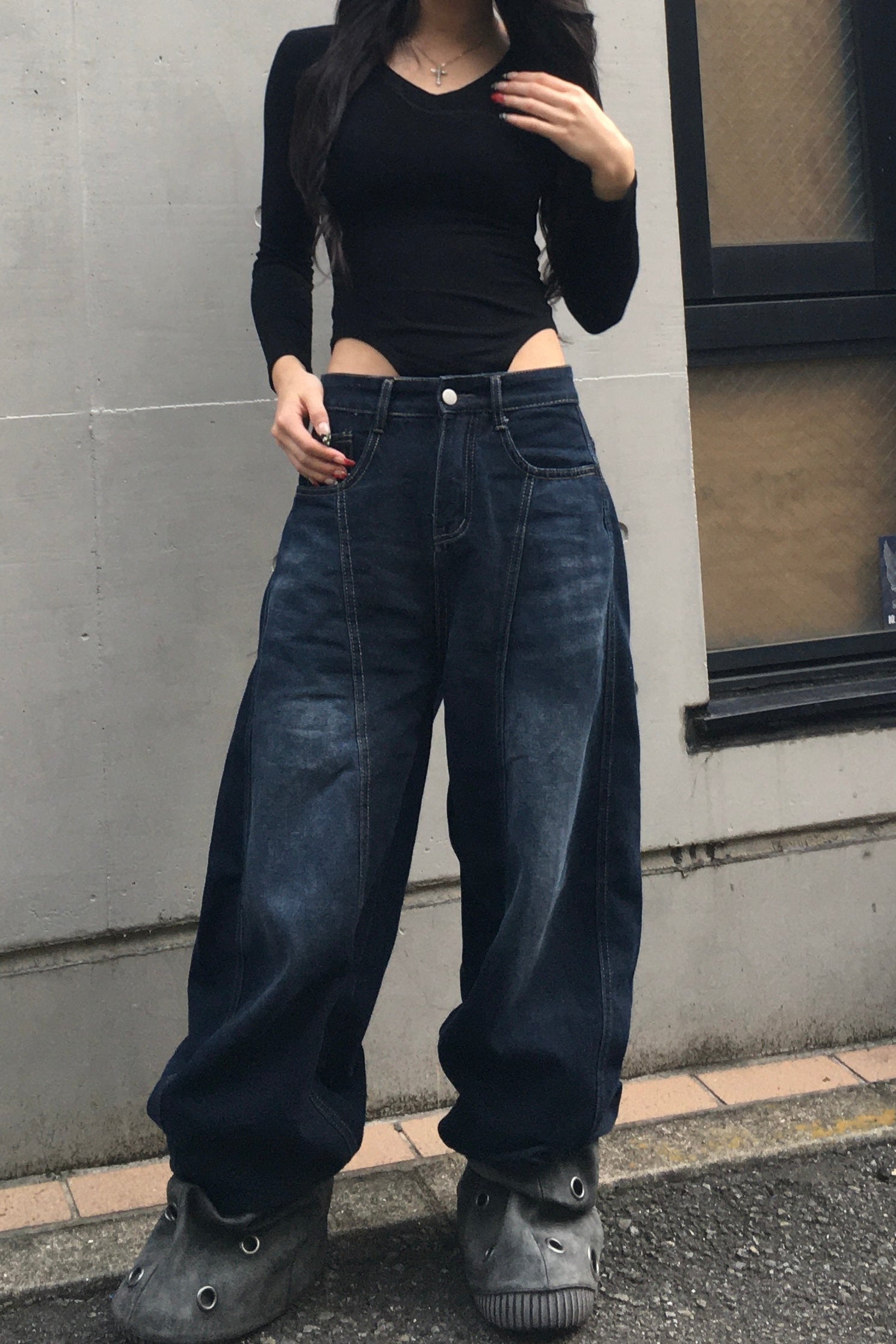 バックロゴワイドパンツ NA10743