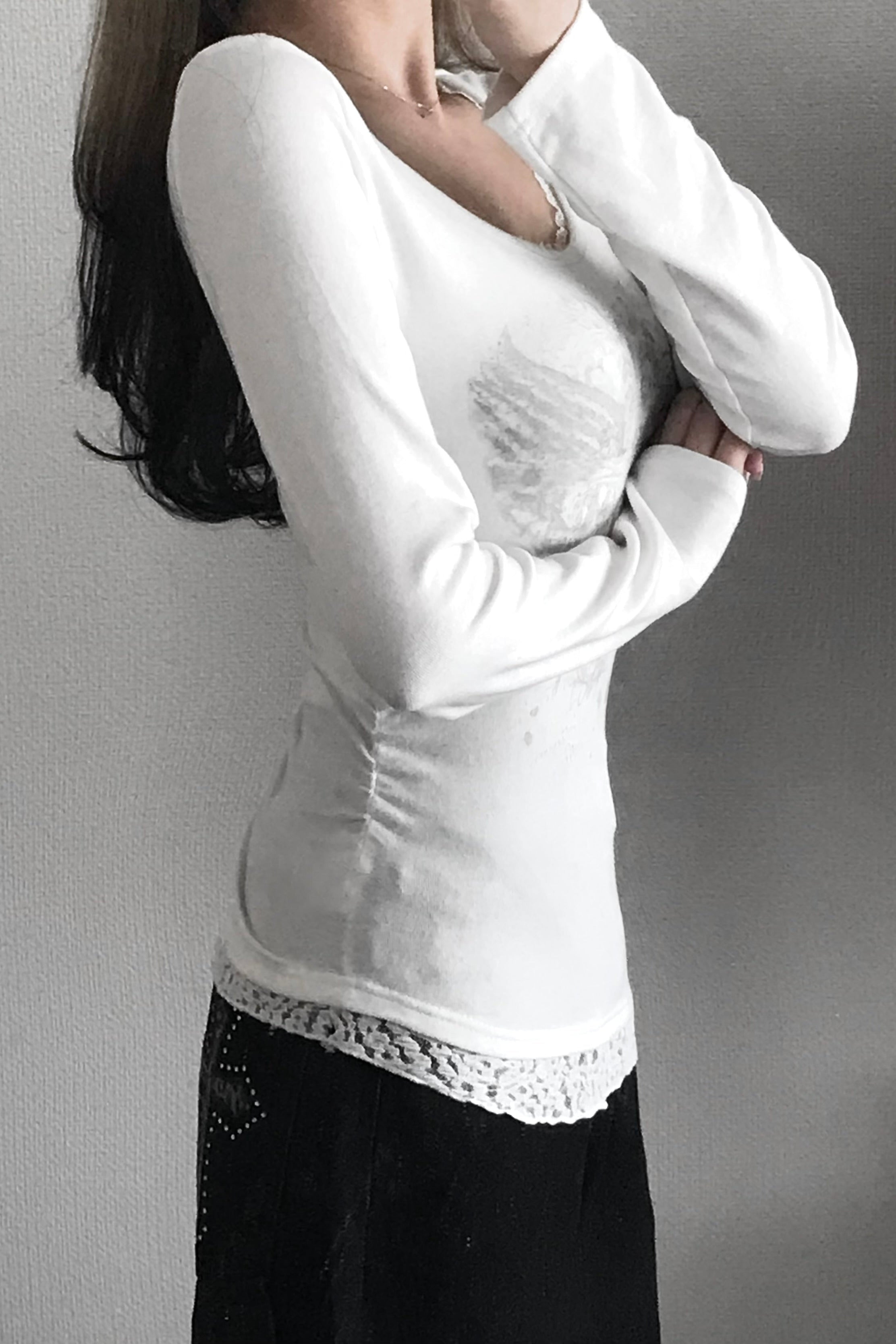 クロスグラフィックロングTシャツ NA13578