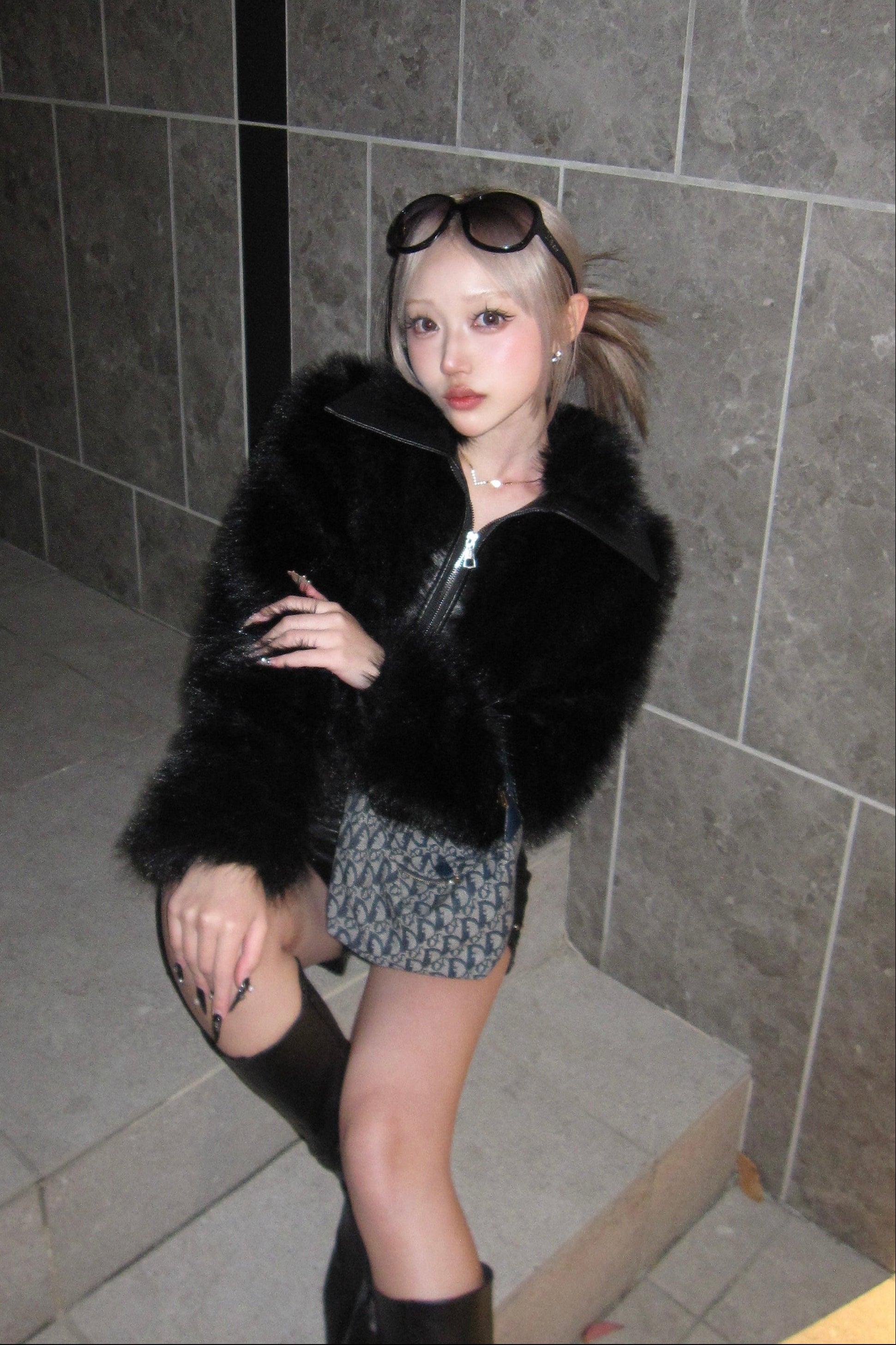 ボリュームファーショートライダース NA10187