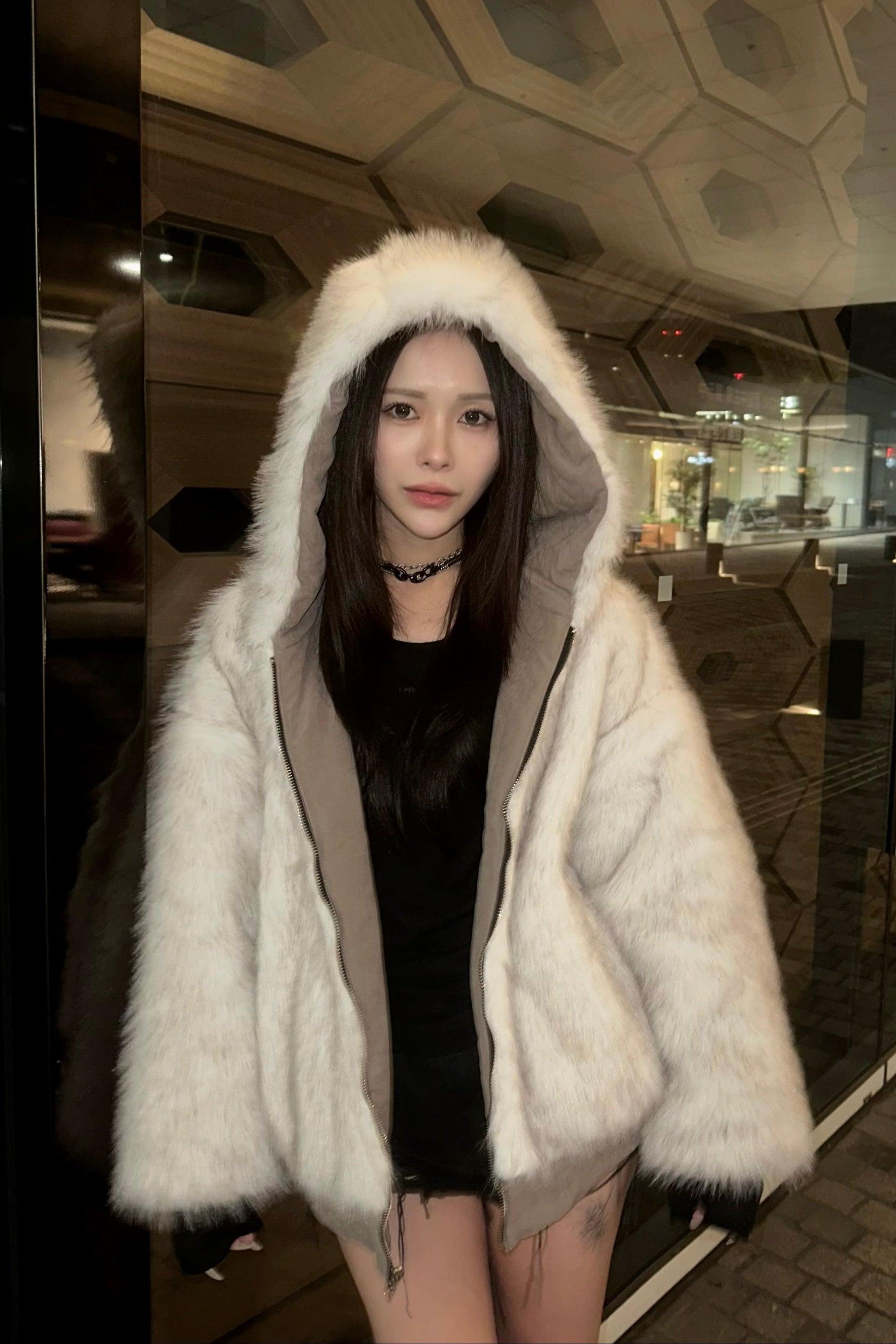 リバーシブルファーアウター NA10205