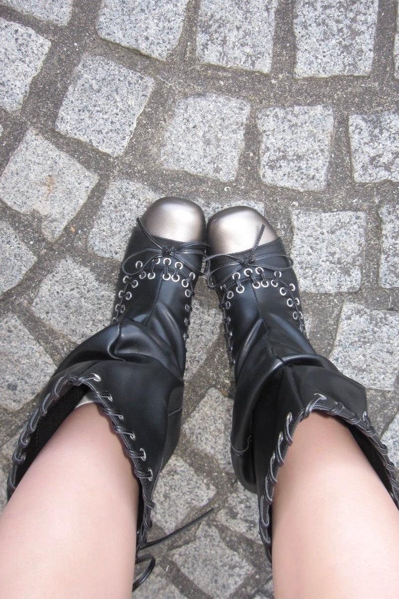 バイカラーレースアップブーツ NA10417