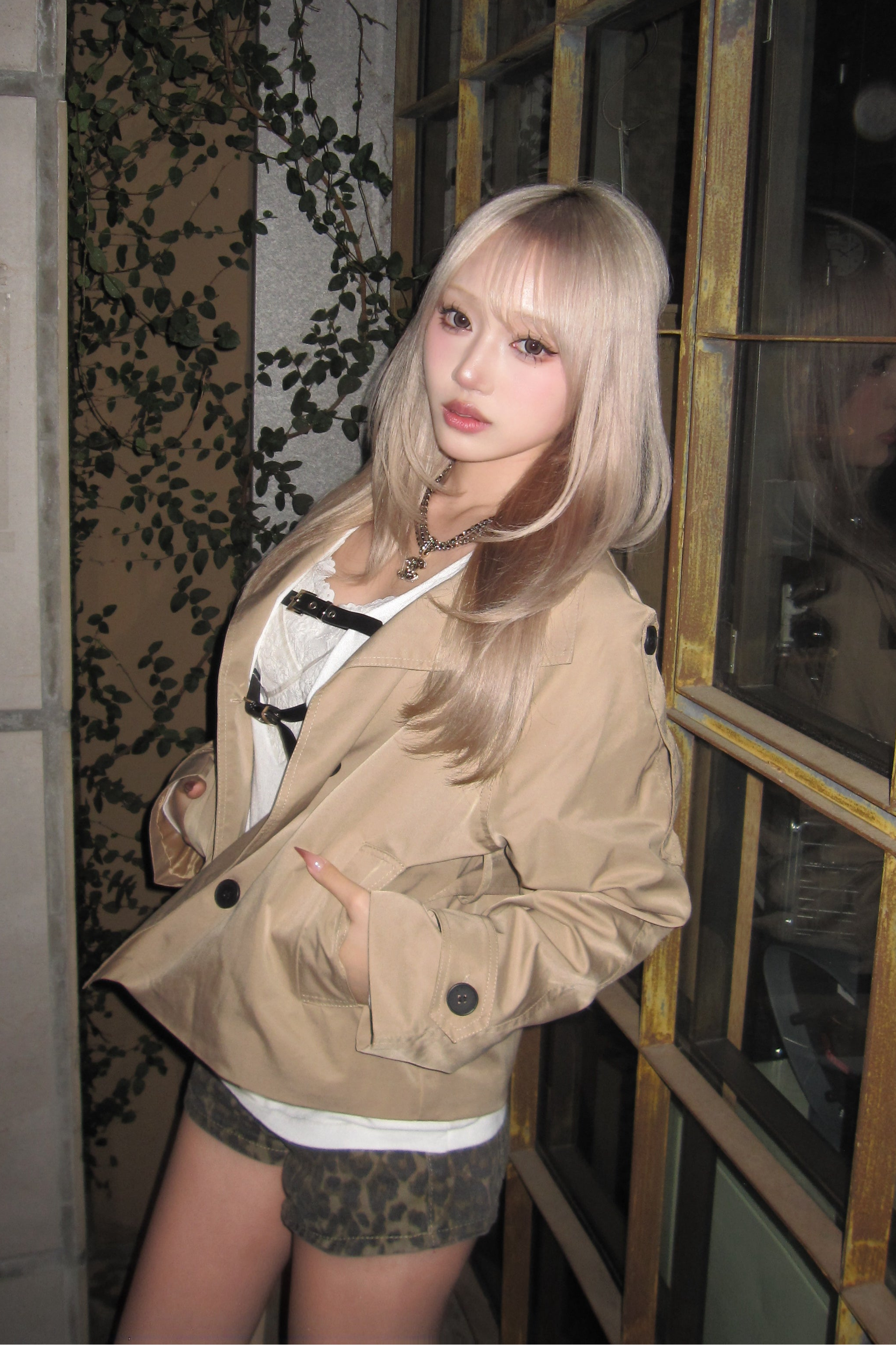 シンプルショートトレンチコート NA10406