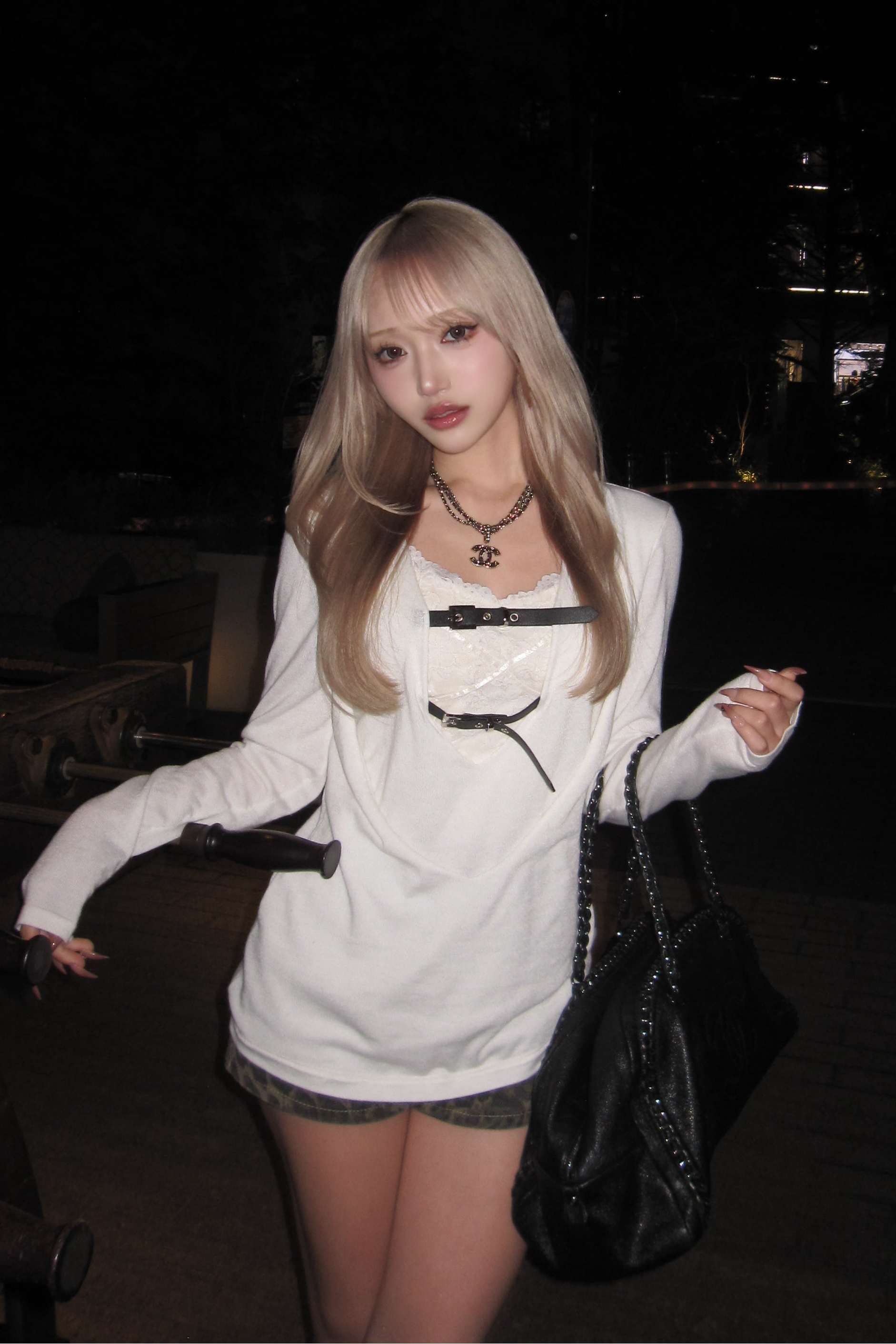 ベルトレイヤードシアートップス NA10408