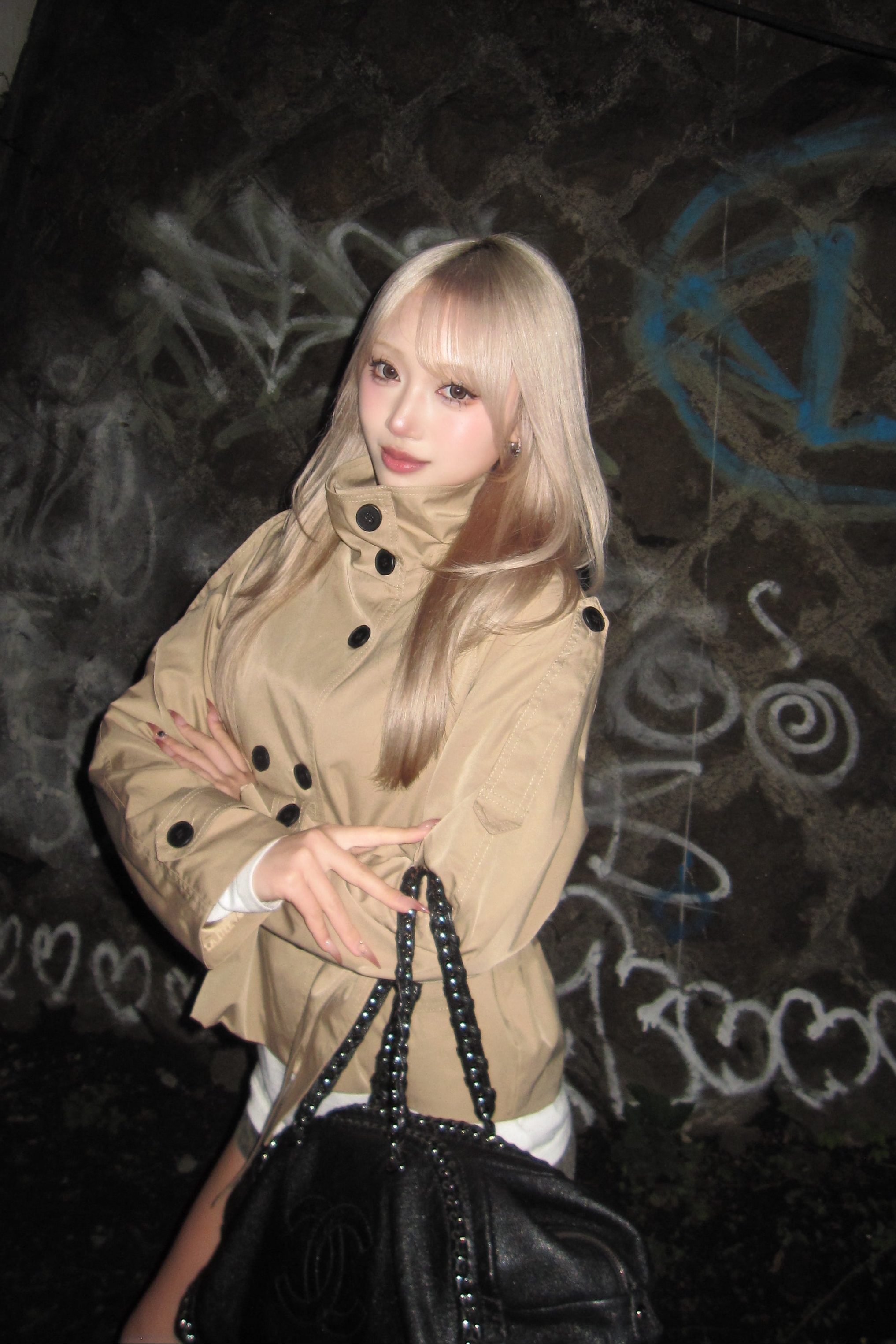 シンプルショートトレンチコート NA10406