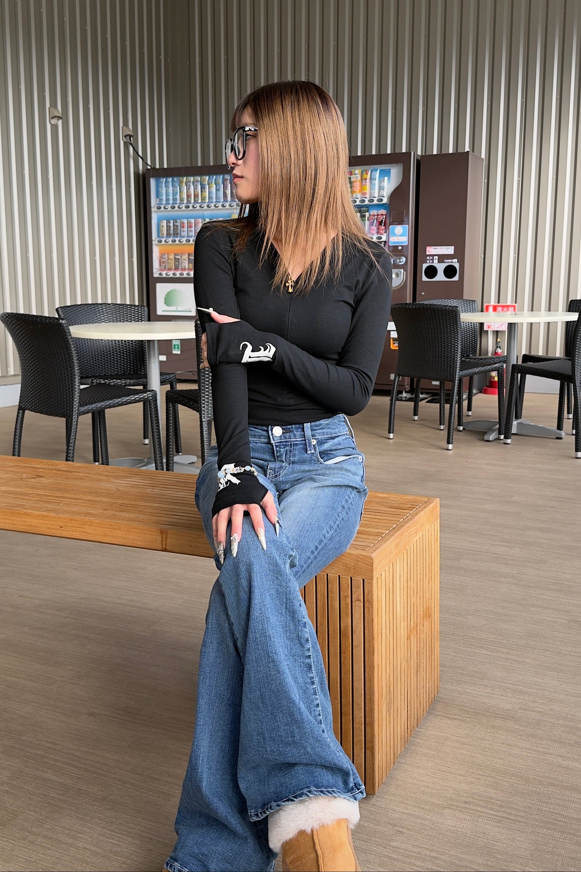 クロップドサイドレタリングトップス NA10117