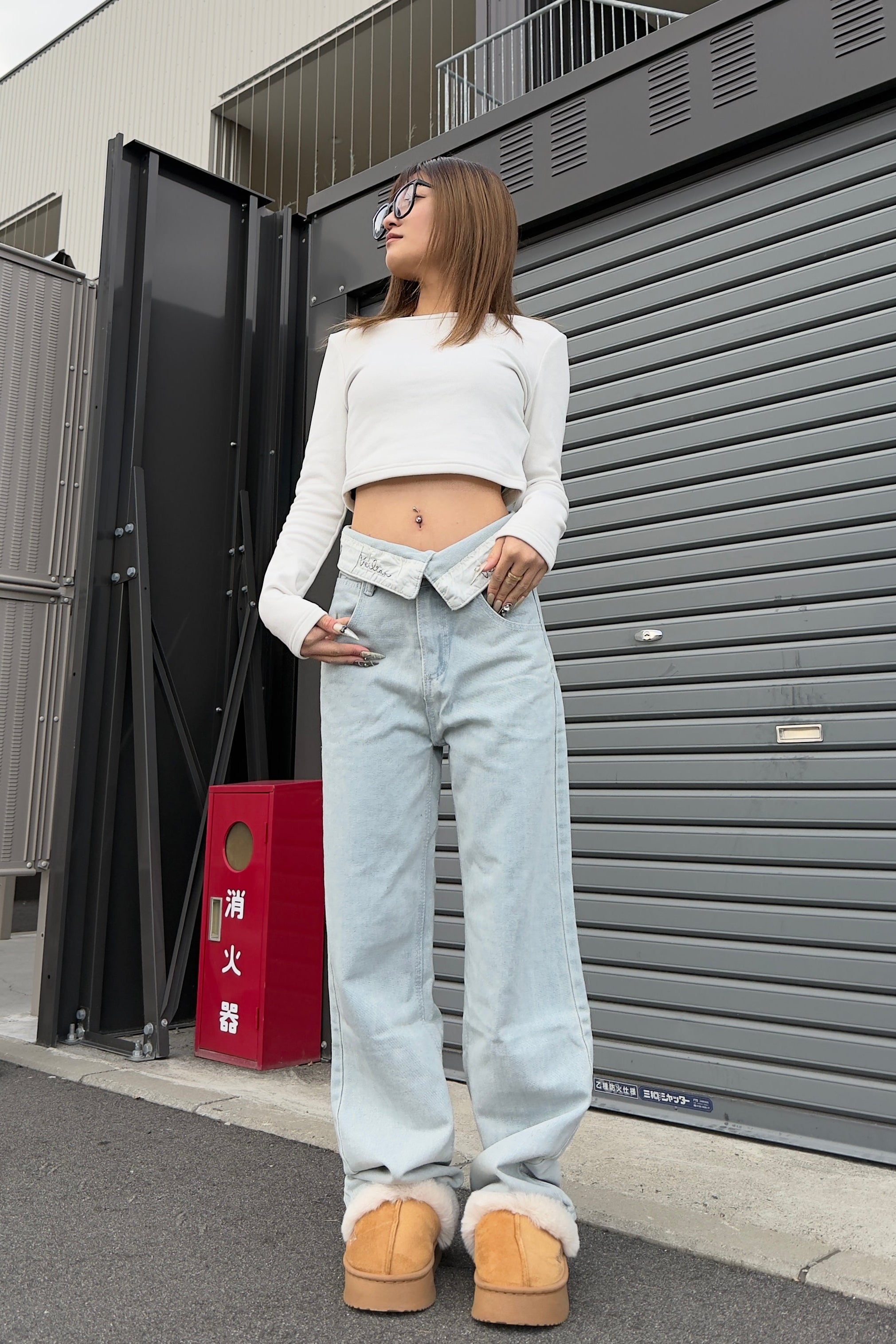 折り返しバギーデニム NA10122