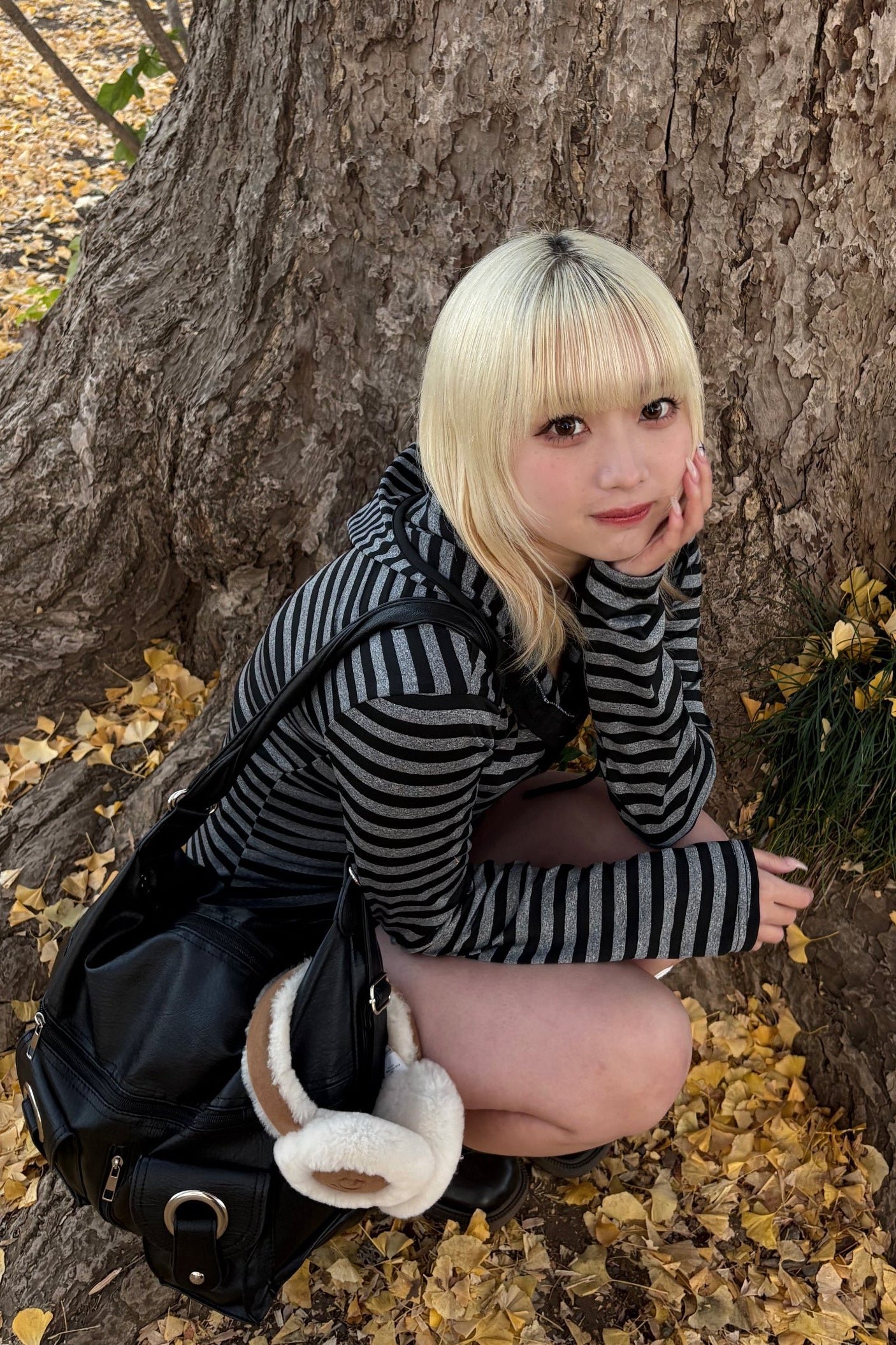 ボーダーヘンリーフードトップスNA10240