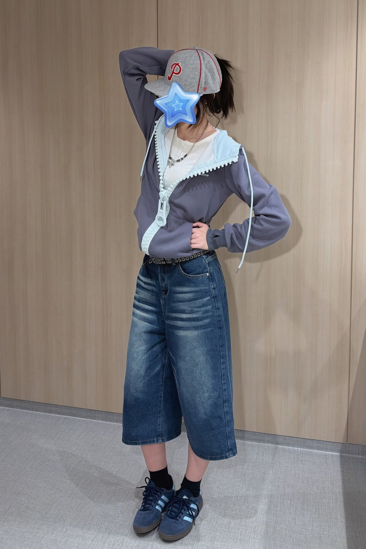 ヴィンテージウォッシュバギーデニムパンツ NA10931