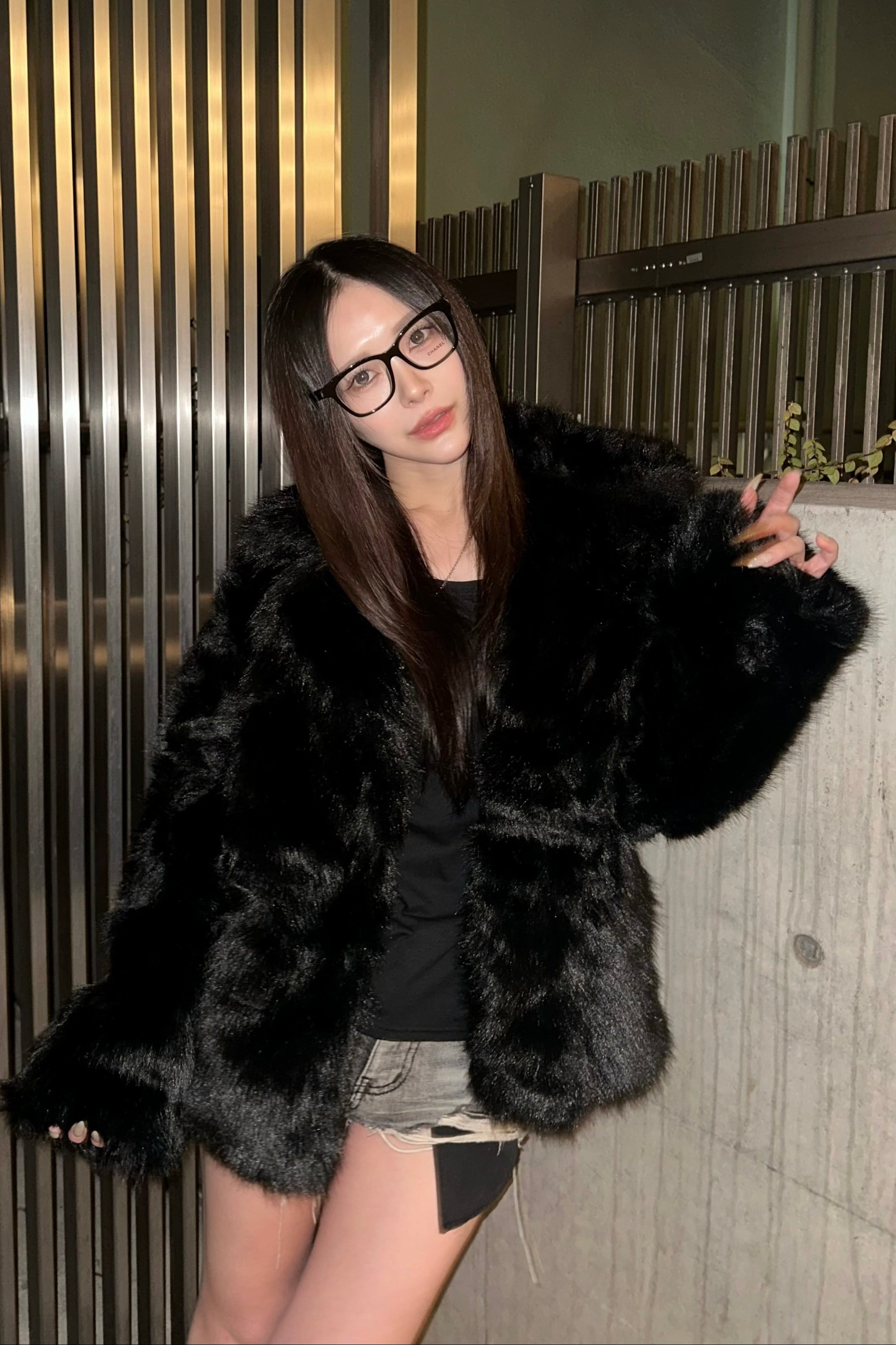 ルーズフェイクファーコート NA10190