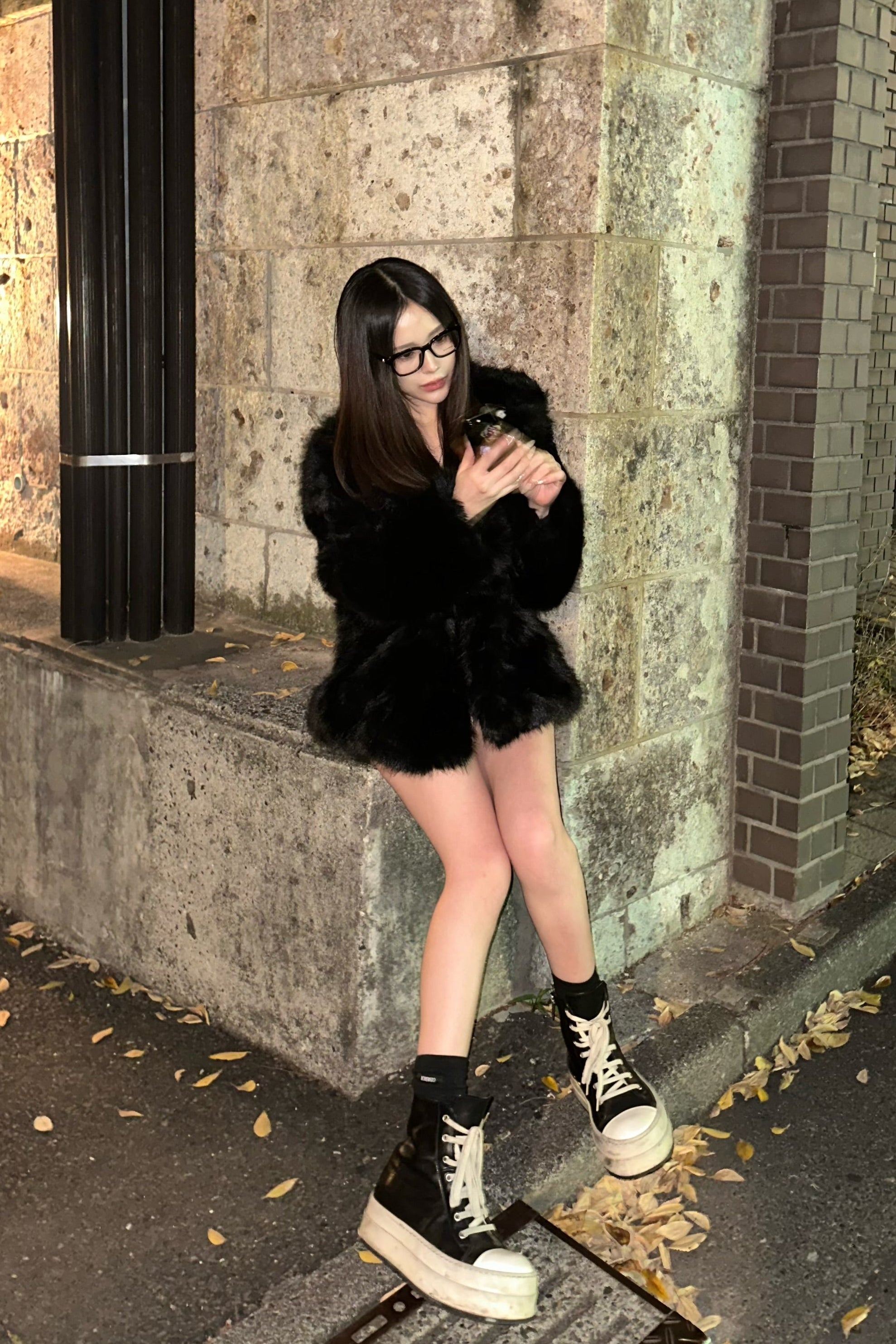 ルーズフェイクファーコート NA10190