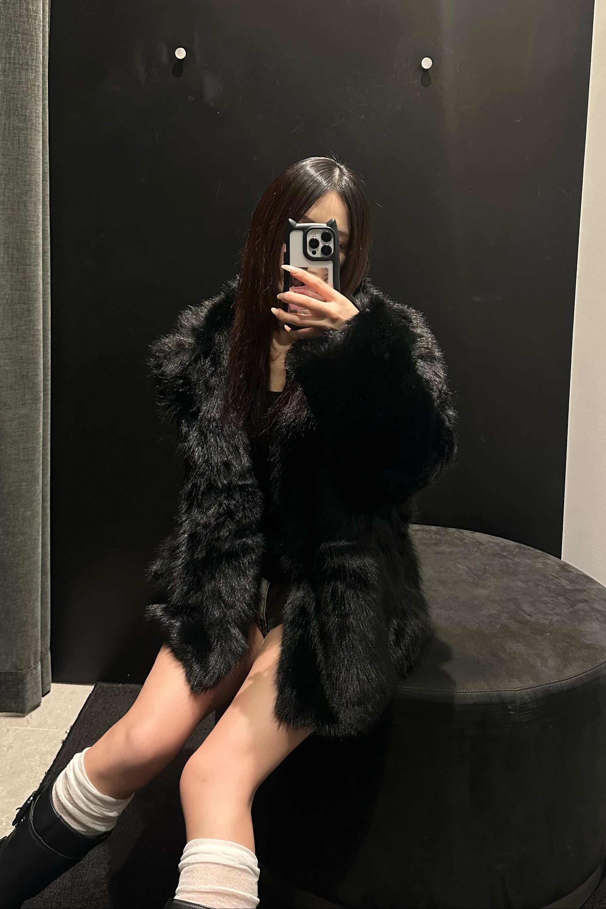 ルーズフェイクファーコート NA10190