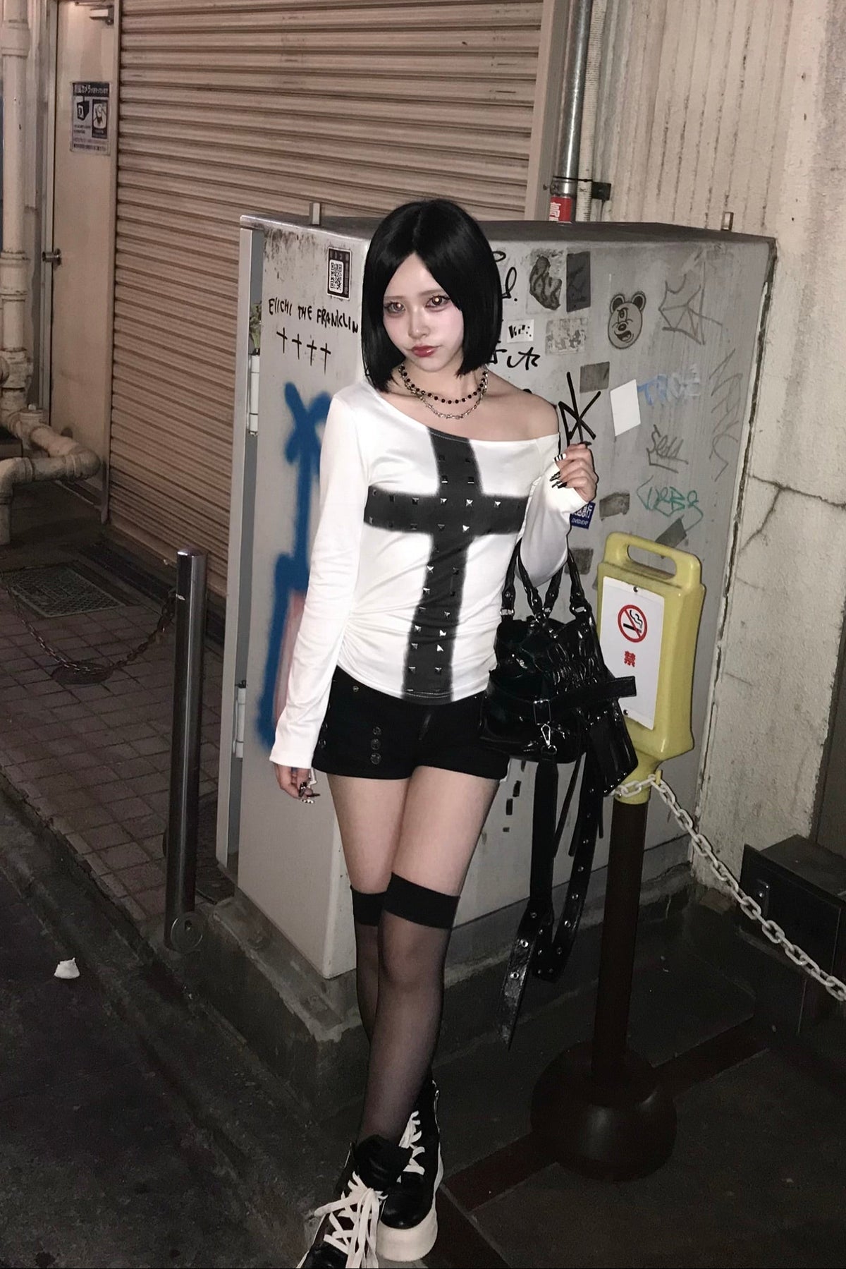 ワンショルダースタッズクロストップス NA10817