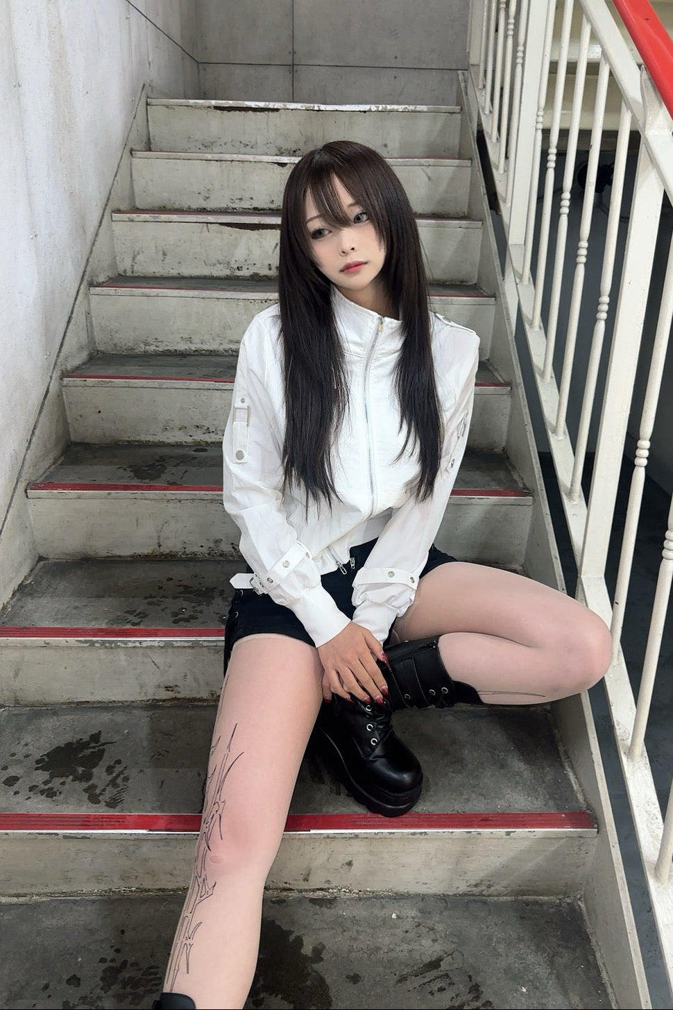 ホワイトクロップドジャケット NA10388