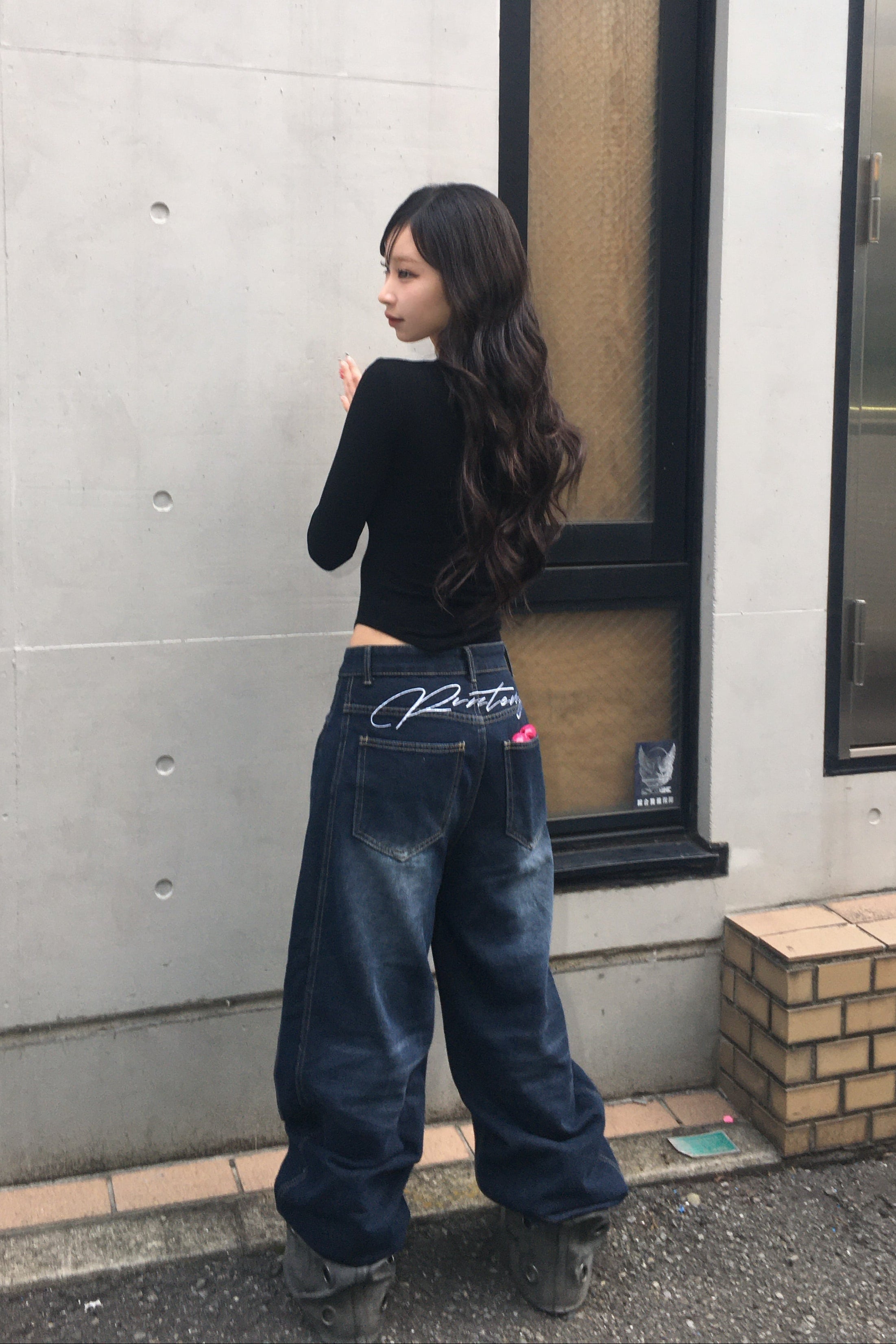 バックロゴワイドパンツ NA10743