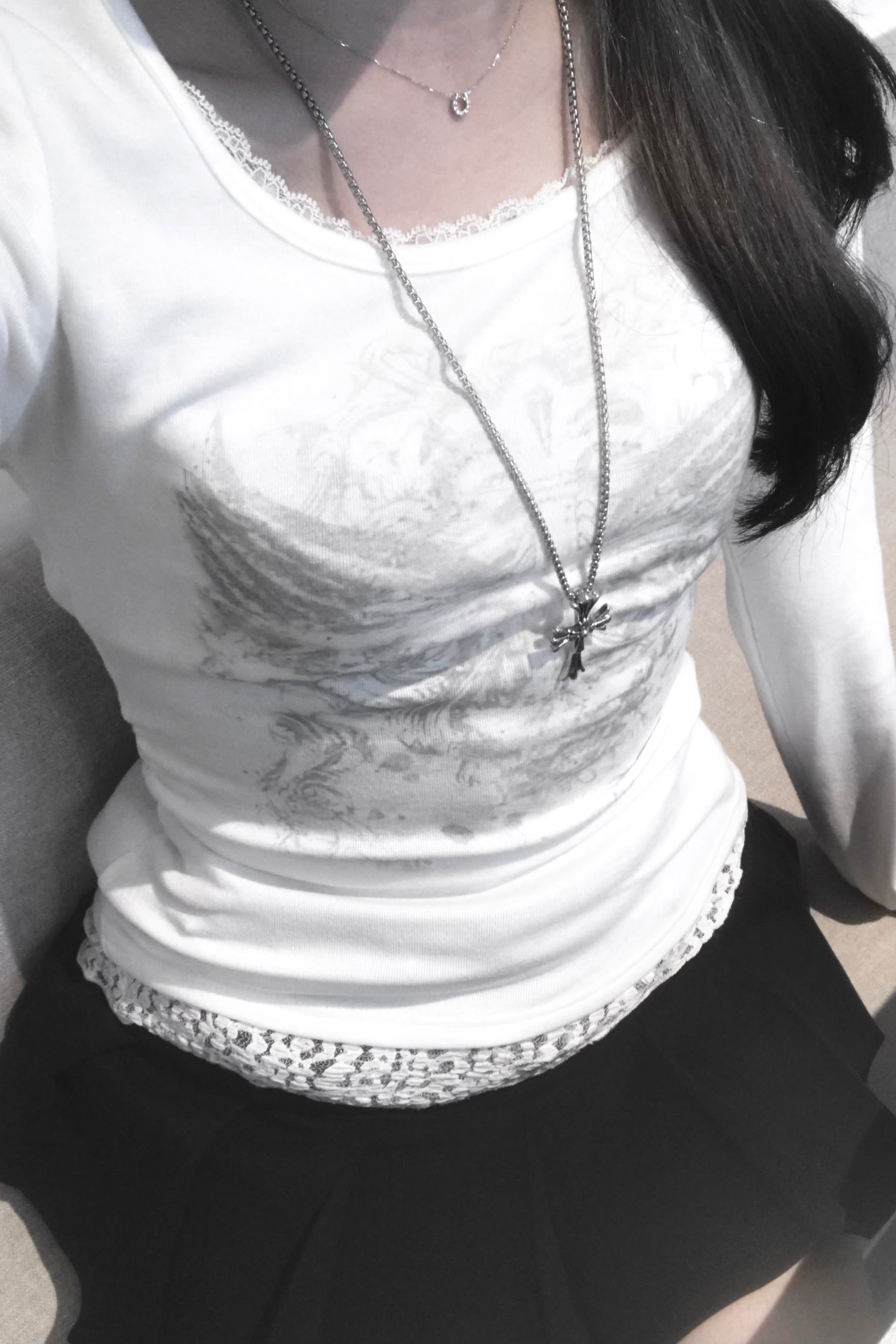 クロスグラフィックロングTシャツ NA13578