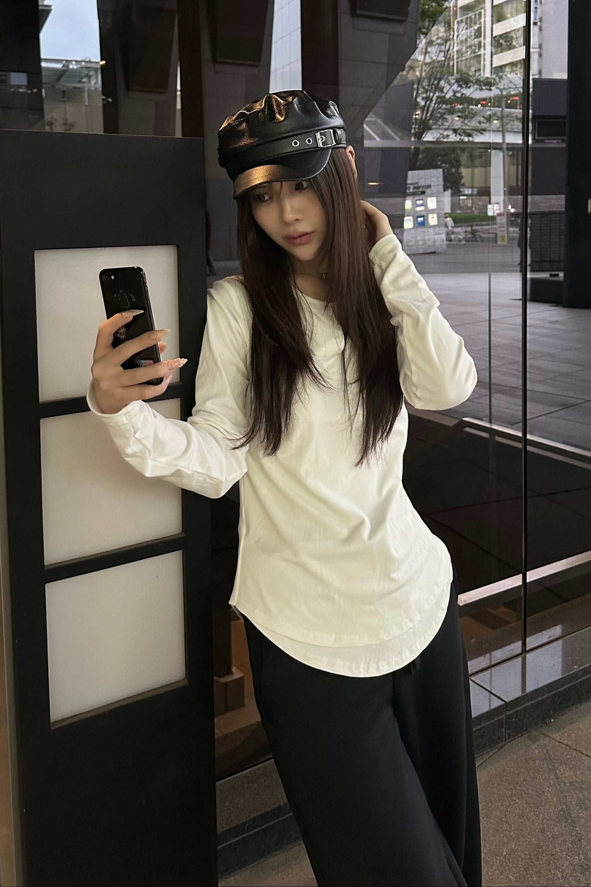 バックオープンロングTシャツ NA10420