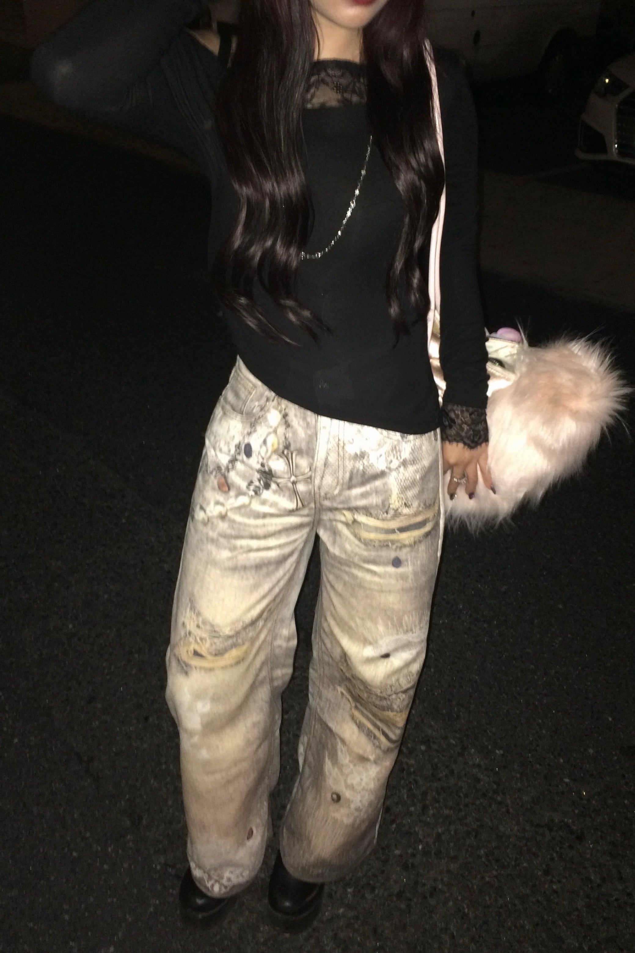 ビンテージデザインクラッシュデニム NA10168