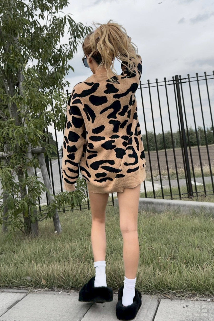 レオパードニットカーディガン NA10098