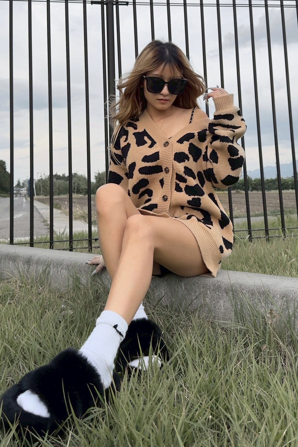 レオパードニットカーディガン NA10098