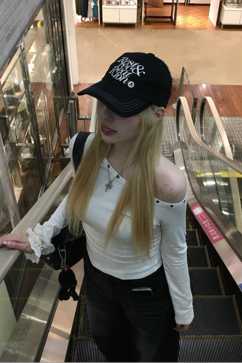 ワンショルダースタッズTシャツ NA10105