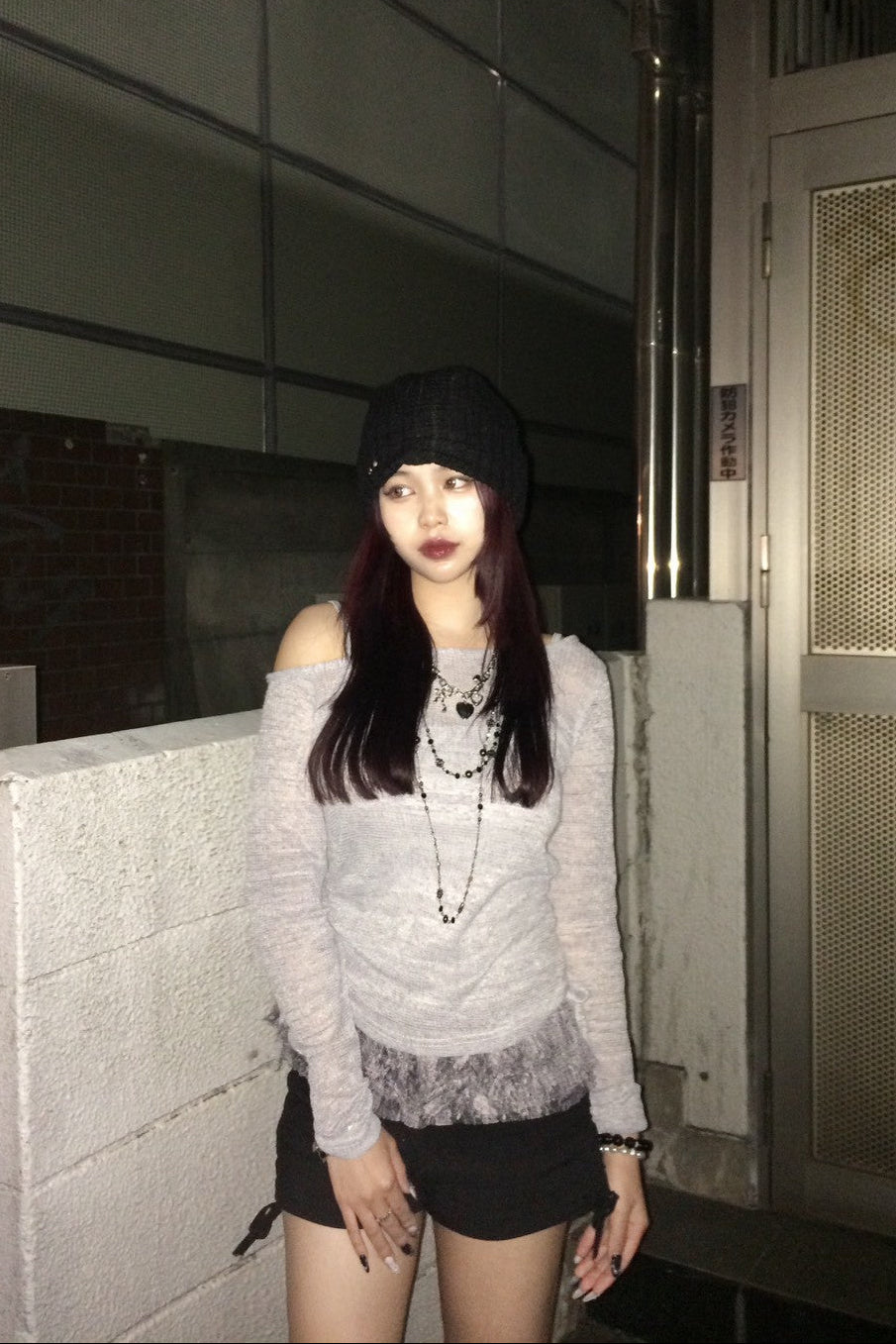 ワンショルダーフリルニット NA10174