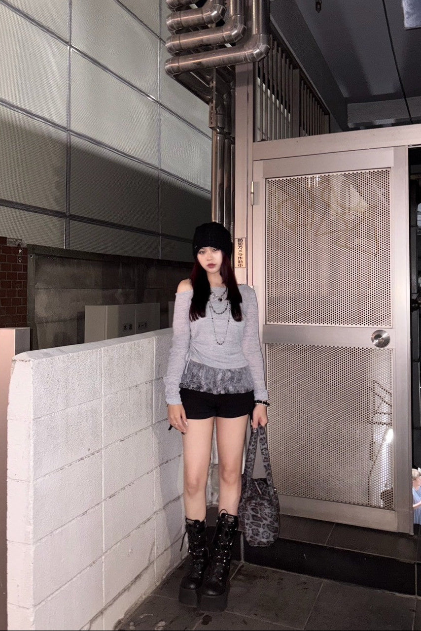 ワンショルダーフリルニット NA10174