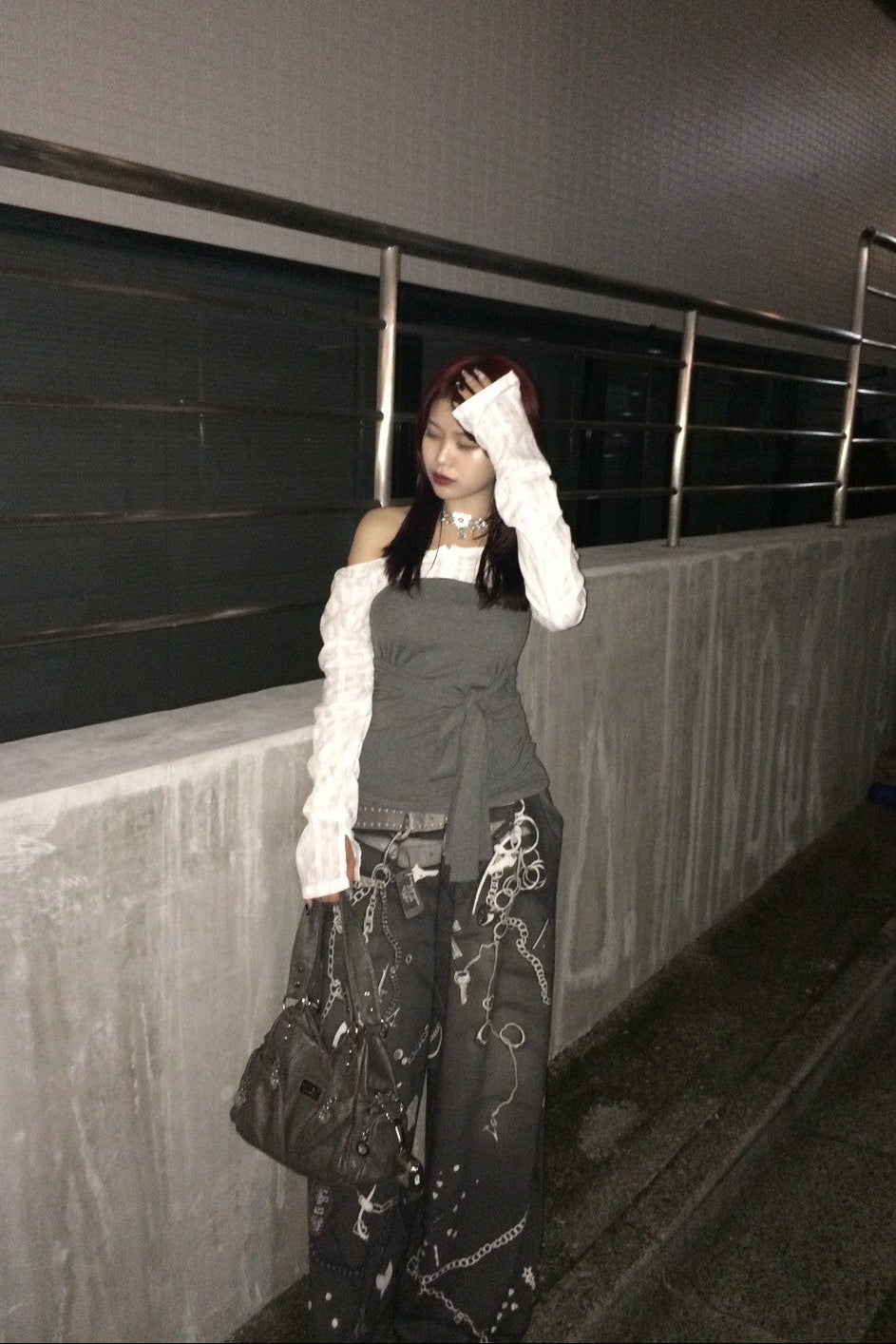 オフショルダーリボンシアートップス NA10180