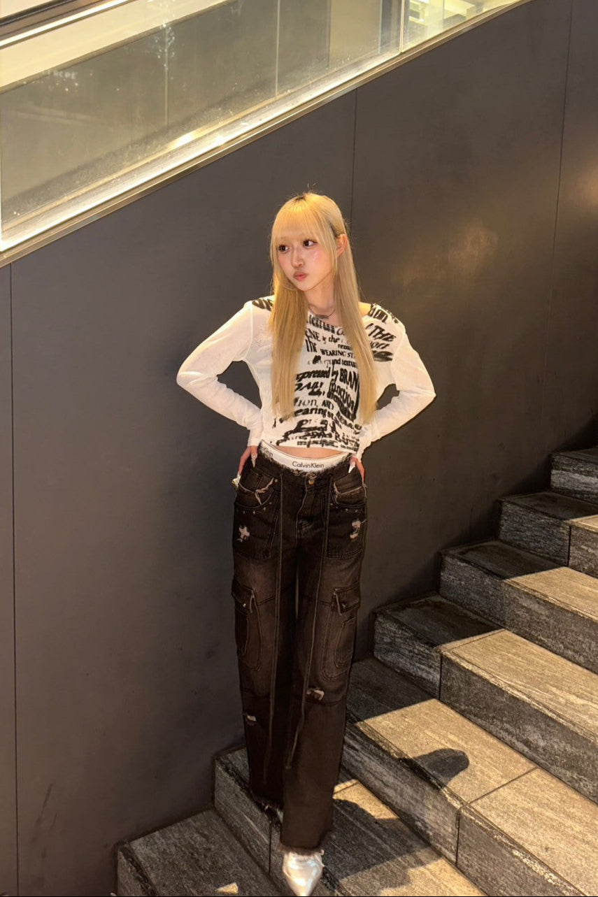 vintage straight pants NA10126
