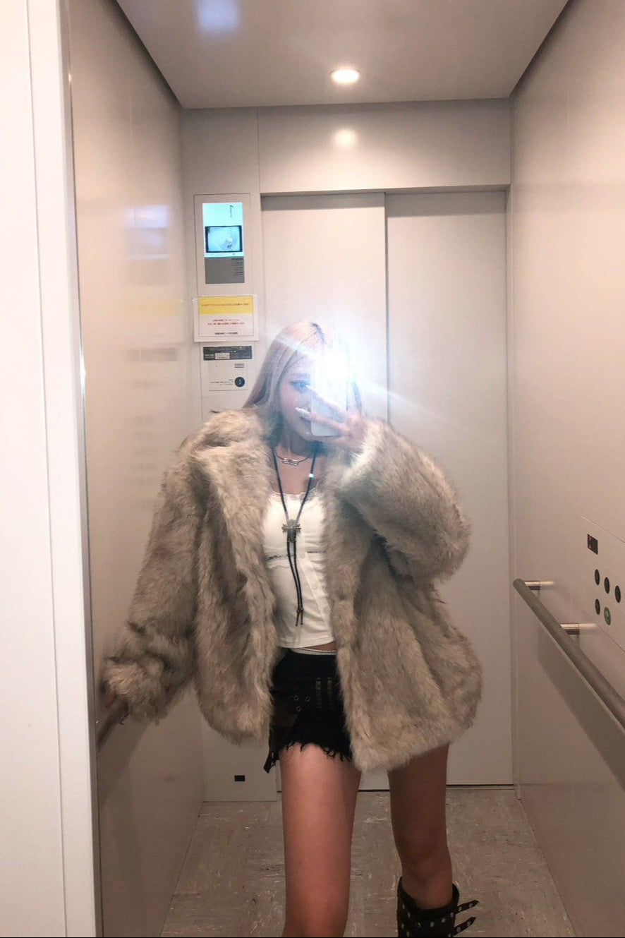 フェイクファーコート NA10095