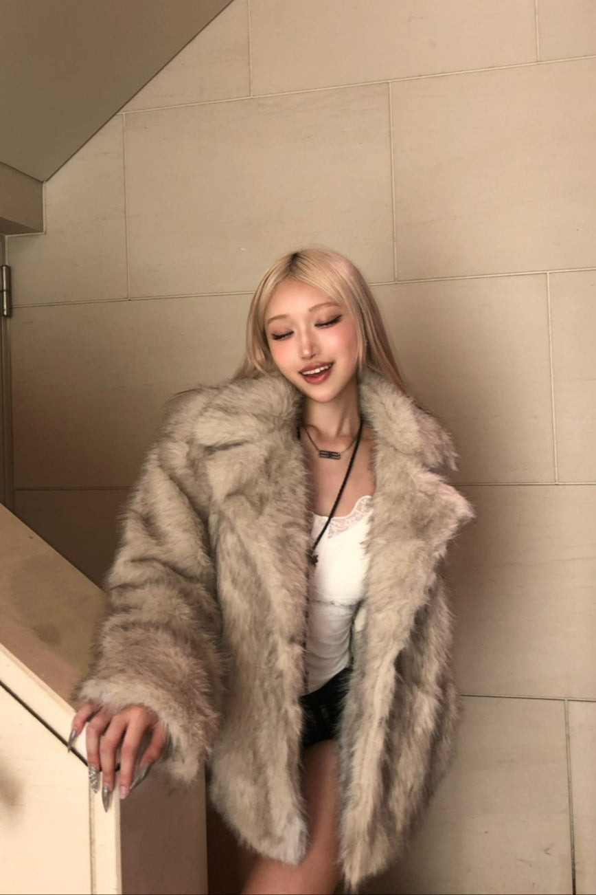 フェイクファーコート NA10095