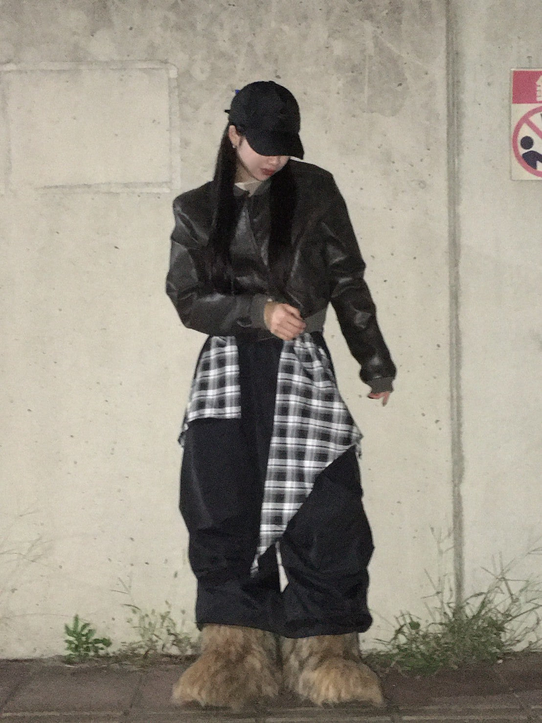 バルーンチェックナイロンパンツ NA10177