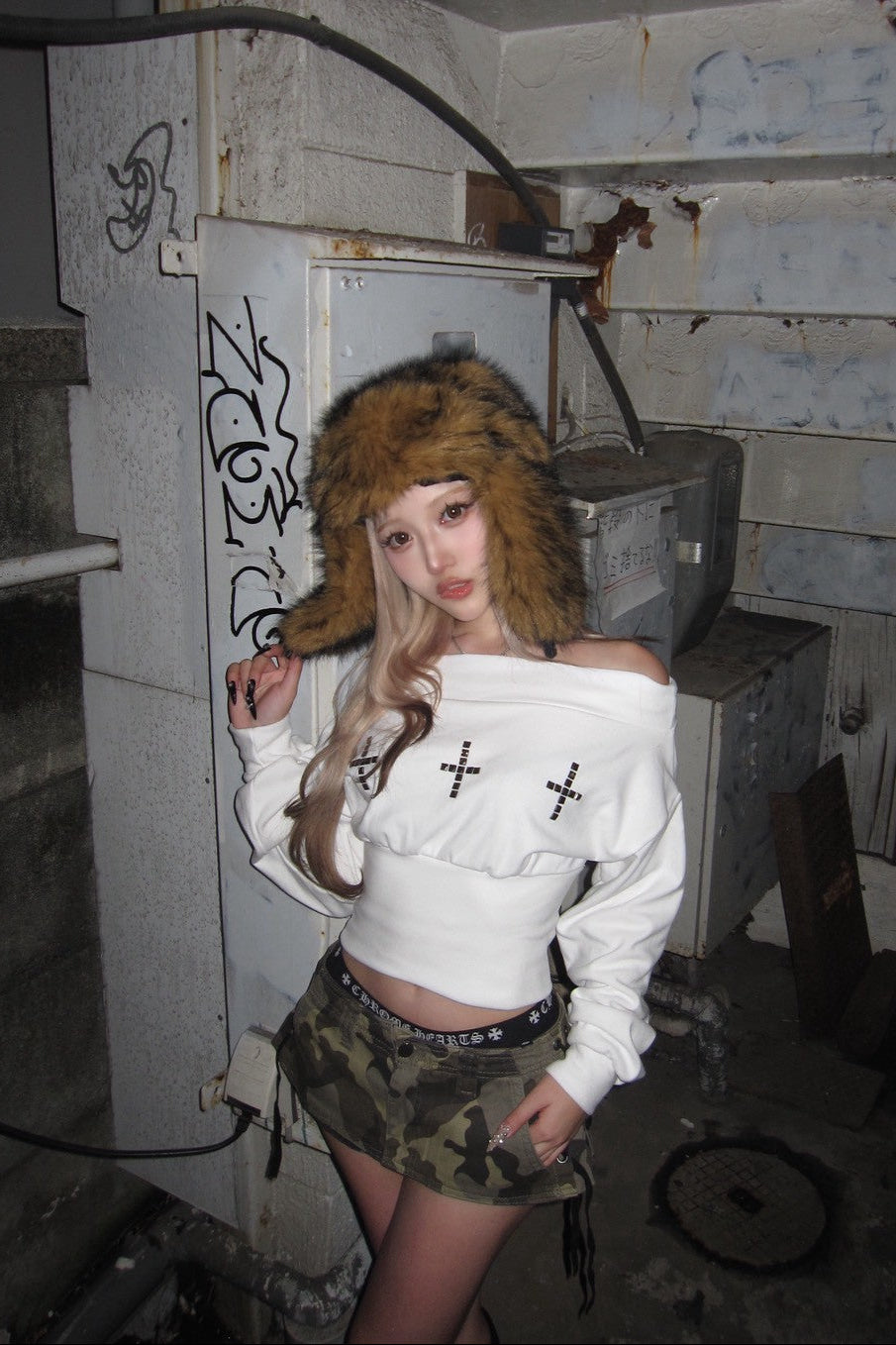 オフショルダークロストップス NA10062