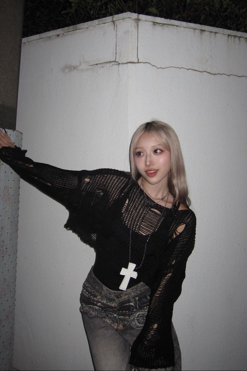 クラッシュビンテージニット NA10066