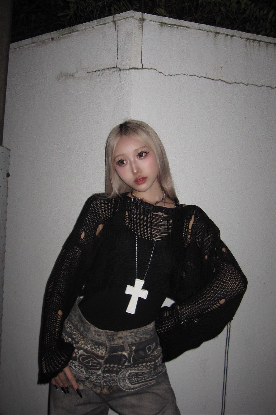 クラッシュビンテージニット NA10066