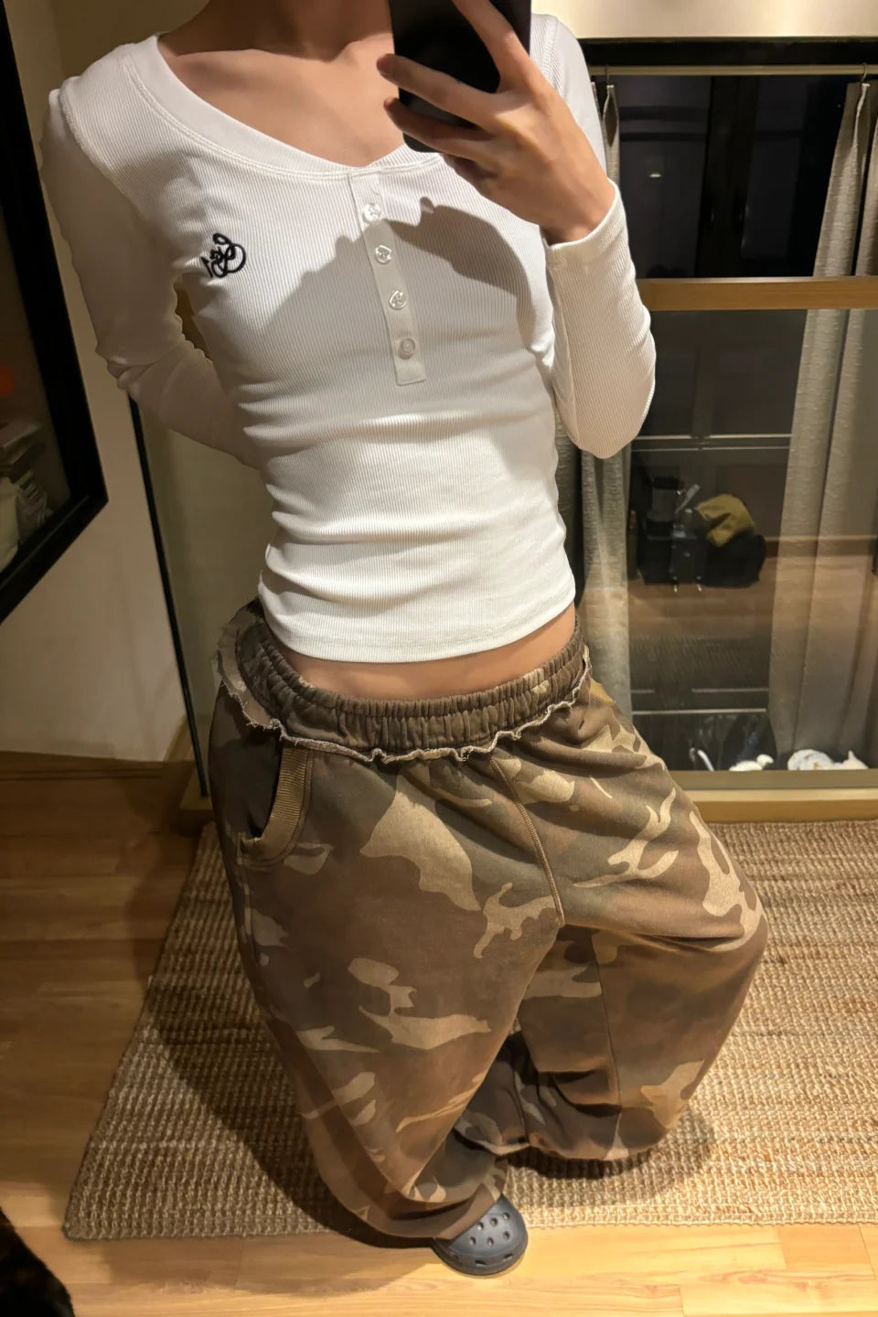 カモフラワイドスウェットパンツ NA10955