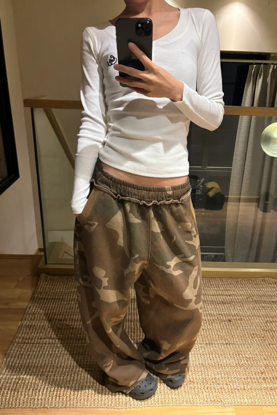 カモフラワイドスウェットパンツ NA10955