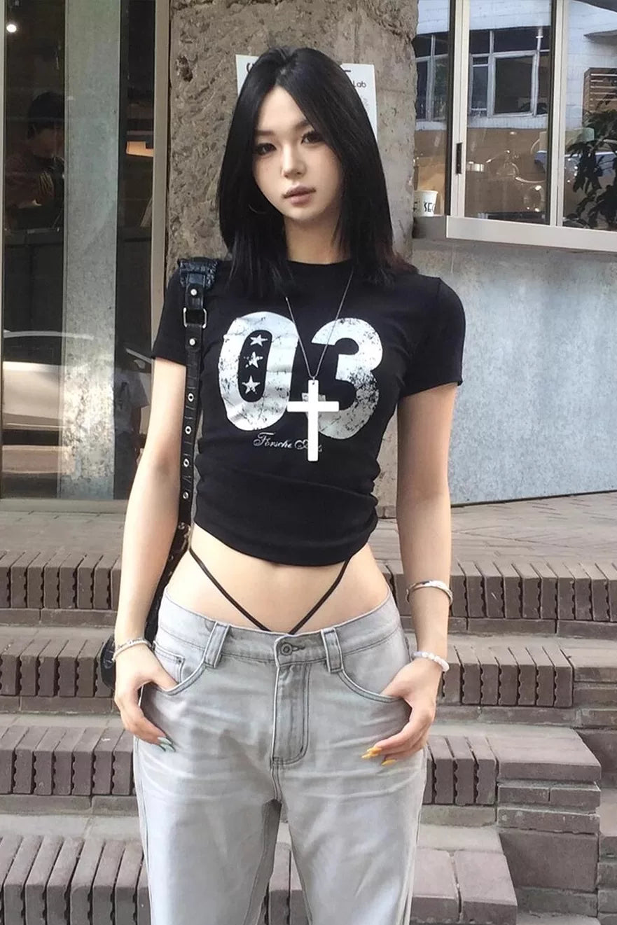 ナンバリングクロップドTシャツ NA10576
