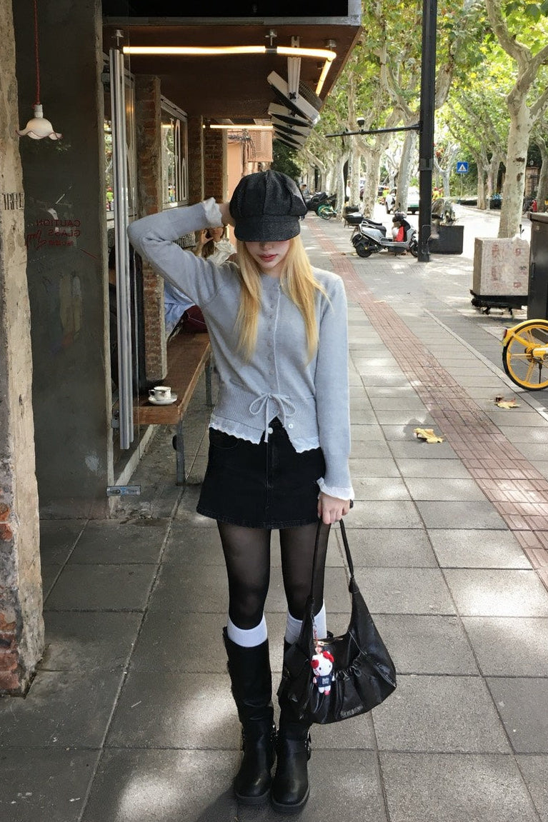 レースフリルニットカーディガン NA10148