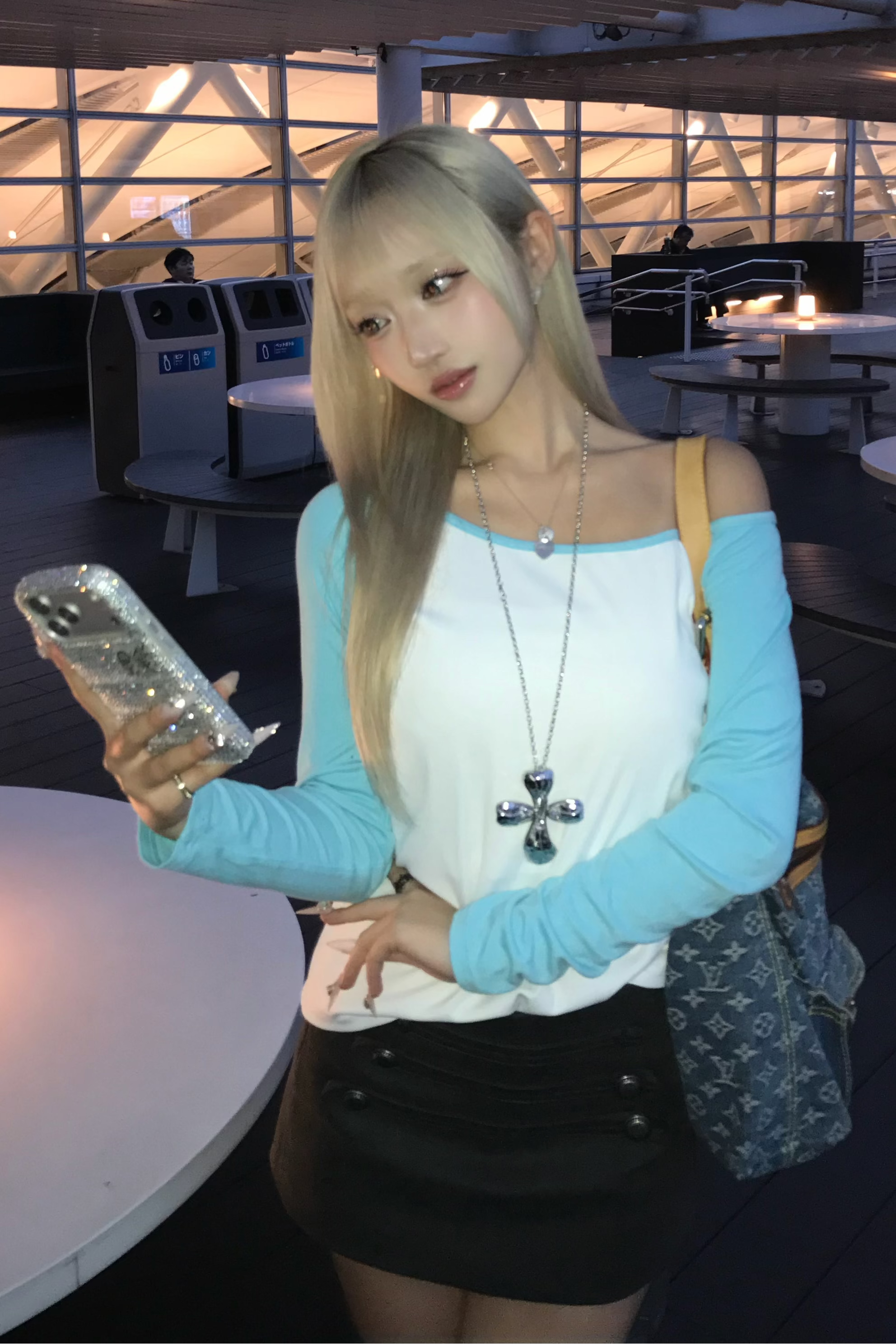 コントラストロングスリーブトップス NA11069