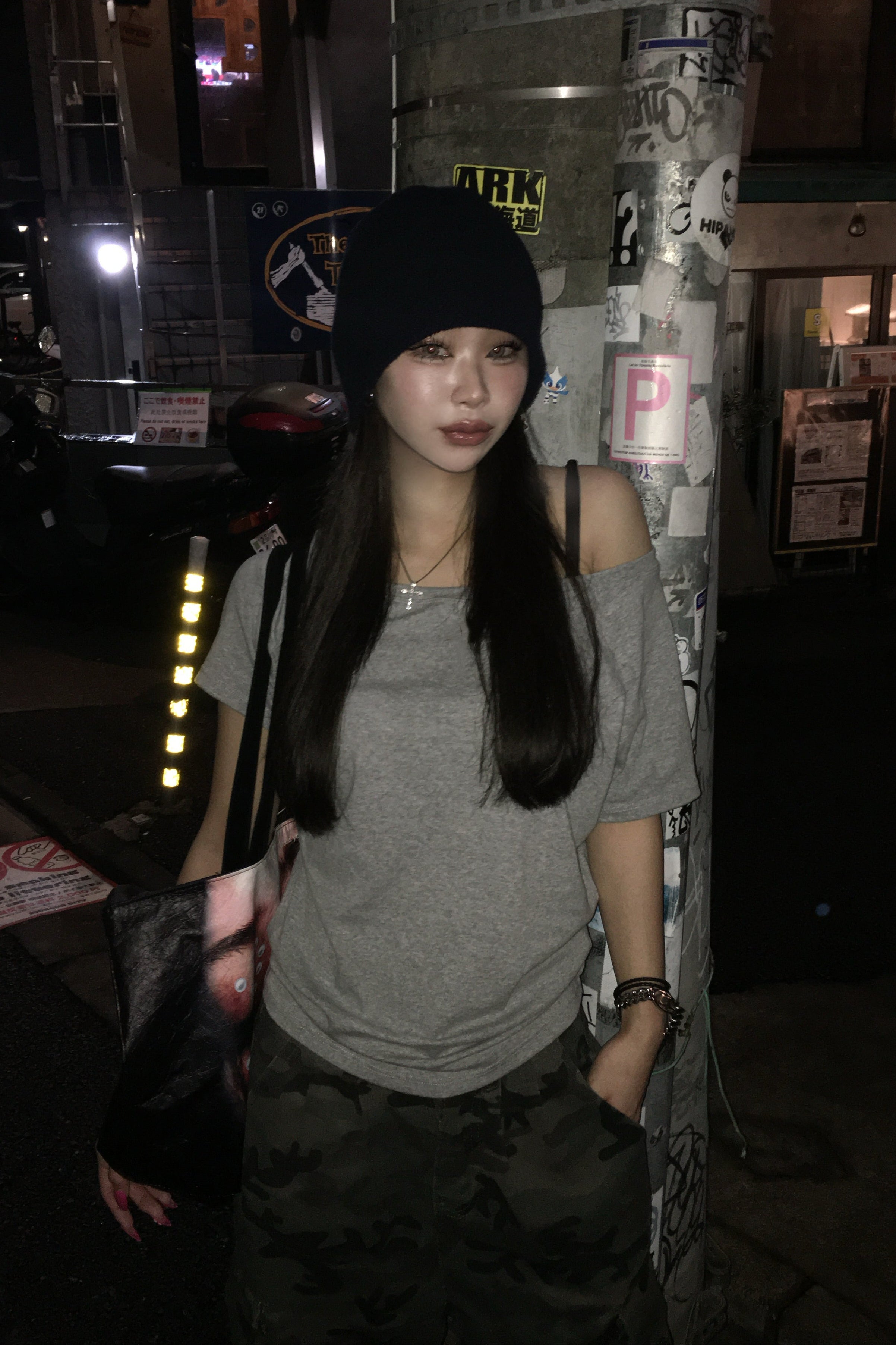 ワンショルダーラグランスリーブTシャツ NA10978