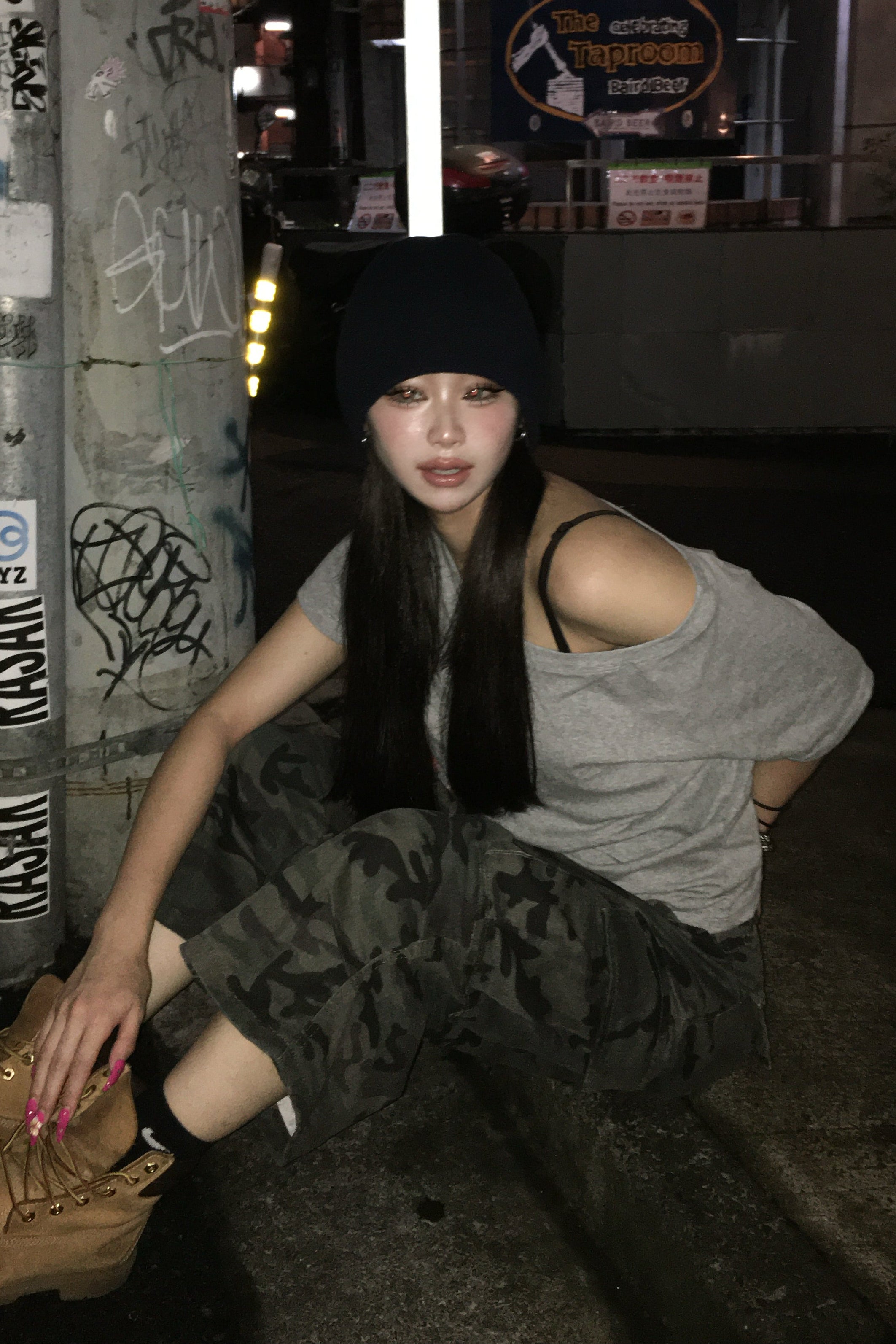 ワンショルダーラグランスリーブTシャツ NA10978